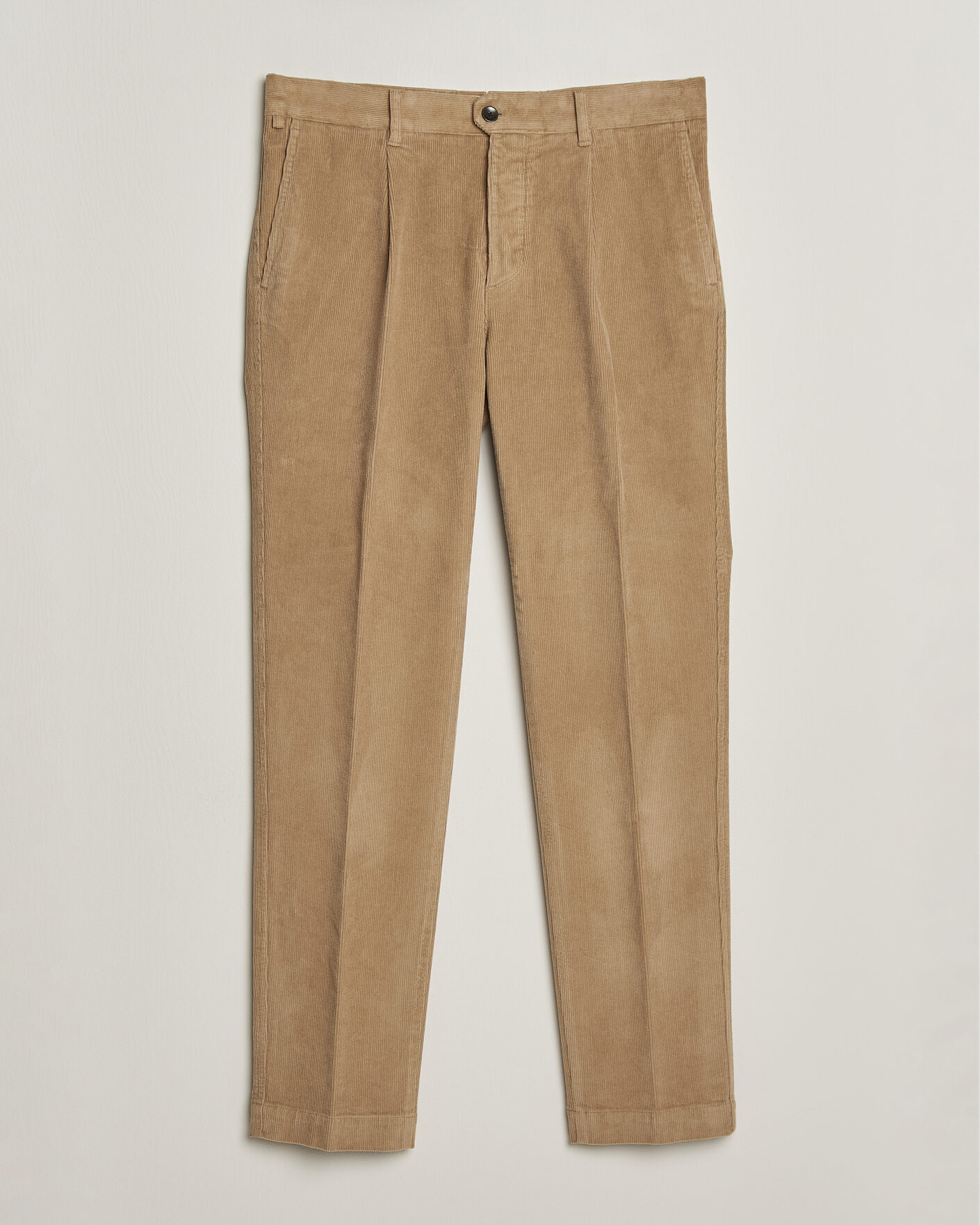 Herre | Bukser | Incotex | Regular Fit Washed Corduroy Slacks Khaki