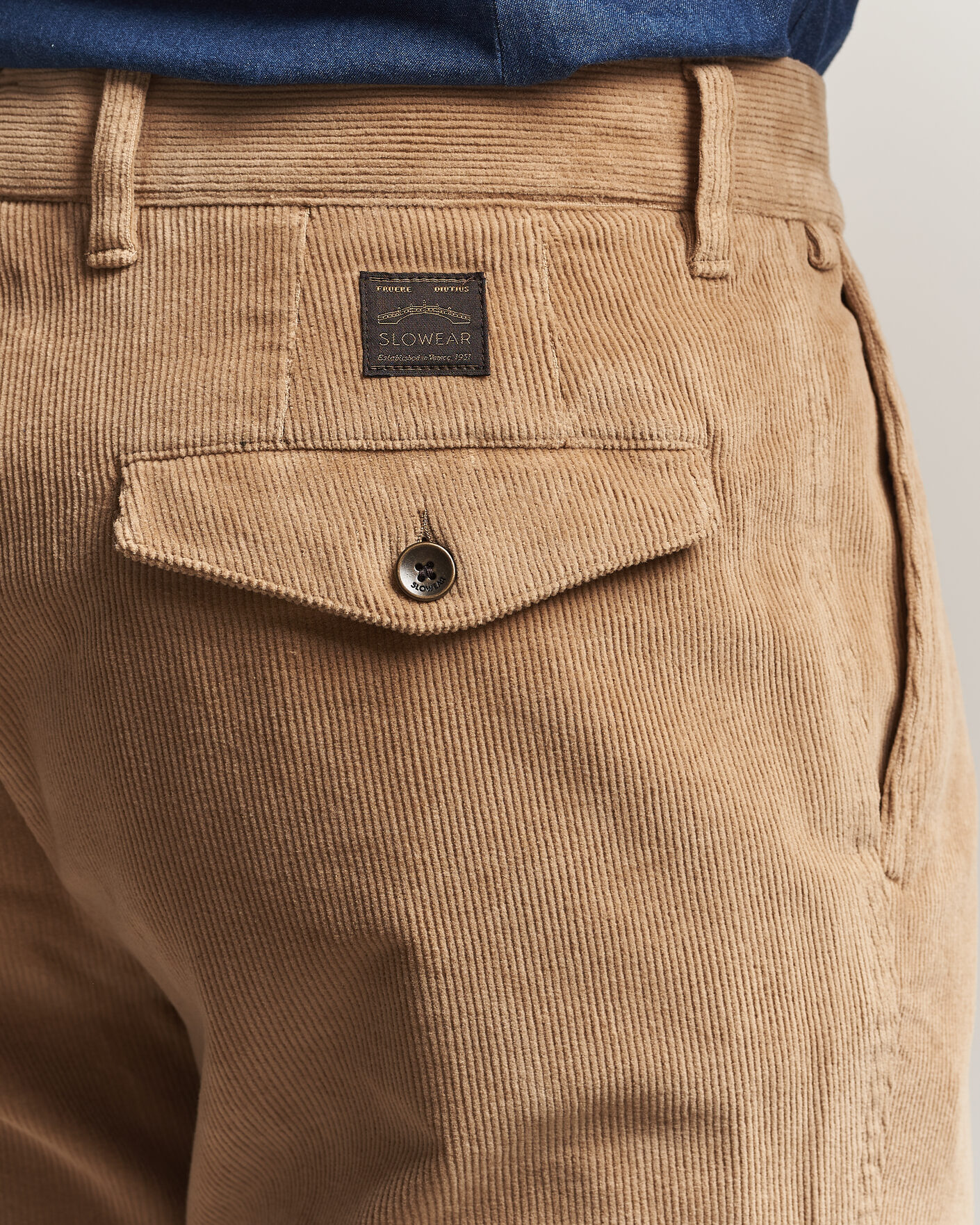 Herre | Bukser | Incotex | Regular Fit Washed Corduroy Slacks Khaki
