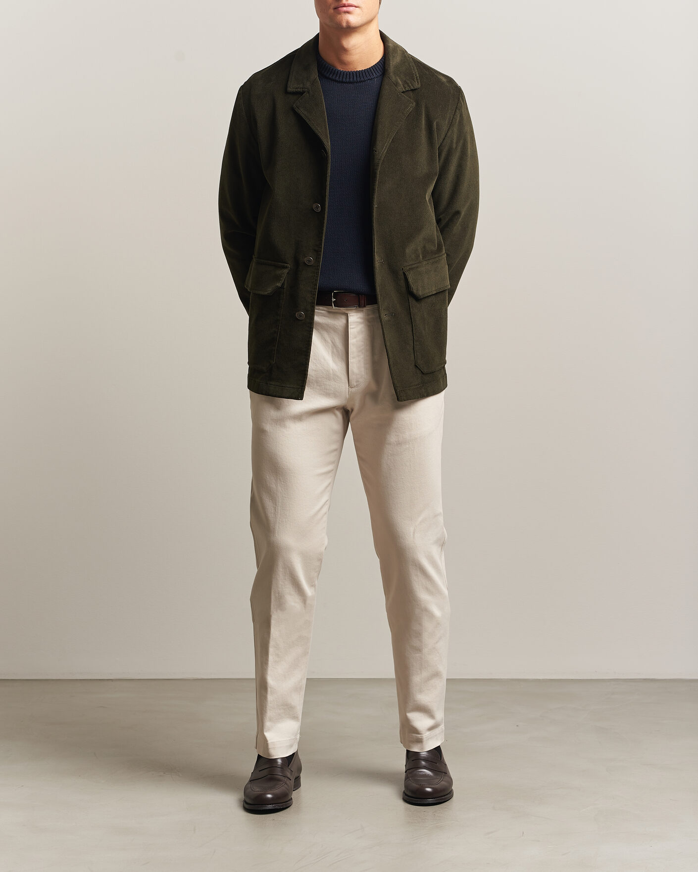 Herre | Blazere & jakker | Incotex | Corduroy Sports Jacket Forest Green