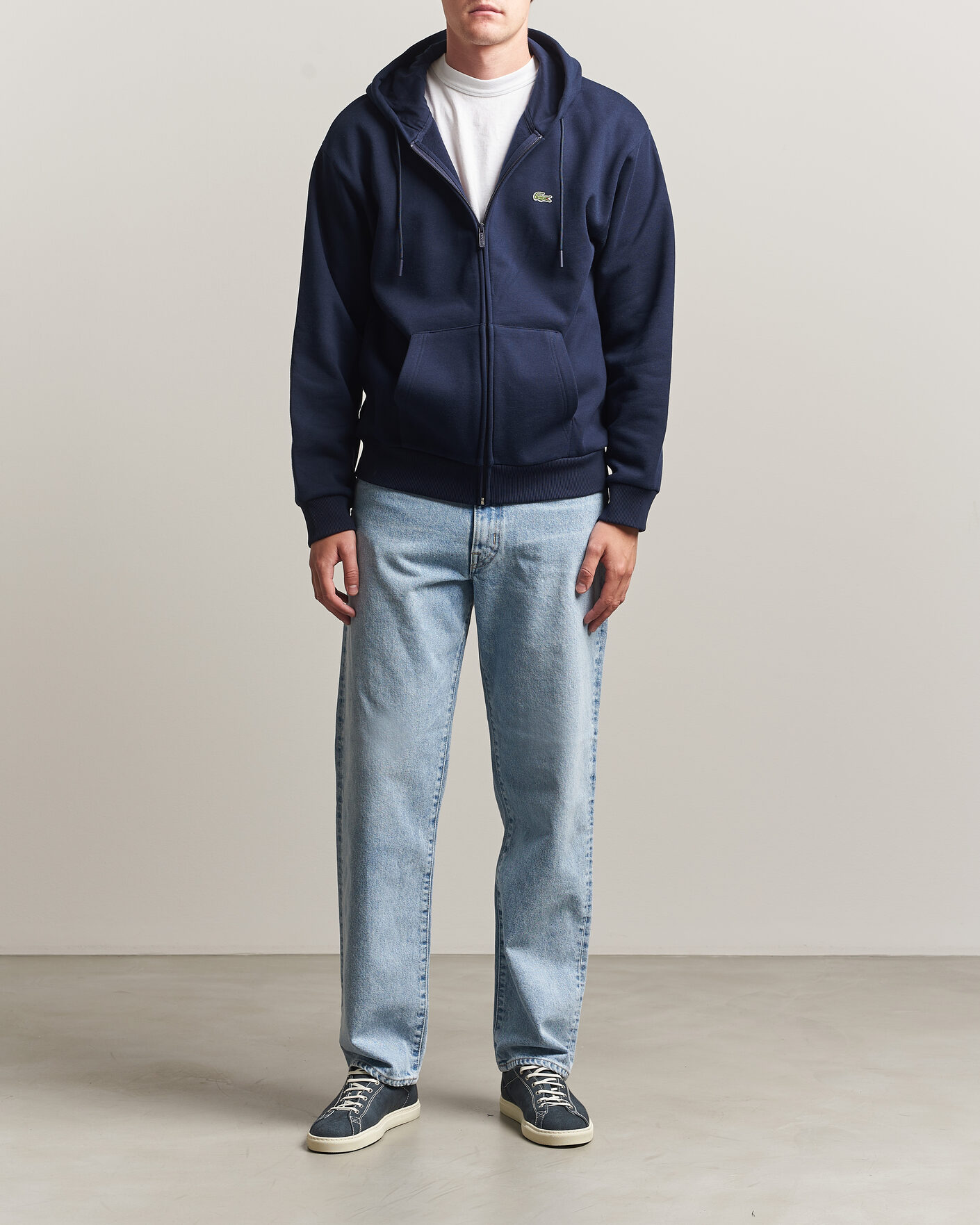 Herre | Trøjer | Lacoste | Full Zip Hoodie Navy Blue