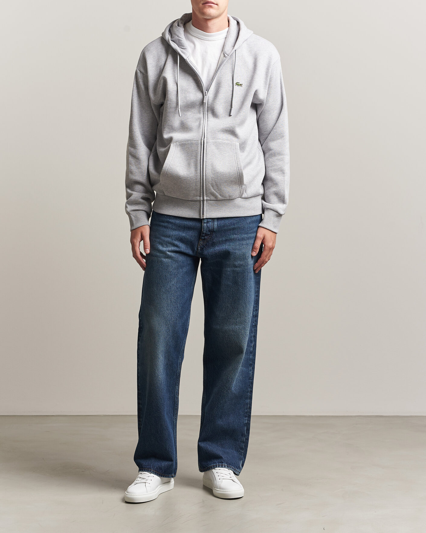 Herre | Trøjer | Lacoste | Full Zip Hoodie Silver Chine
