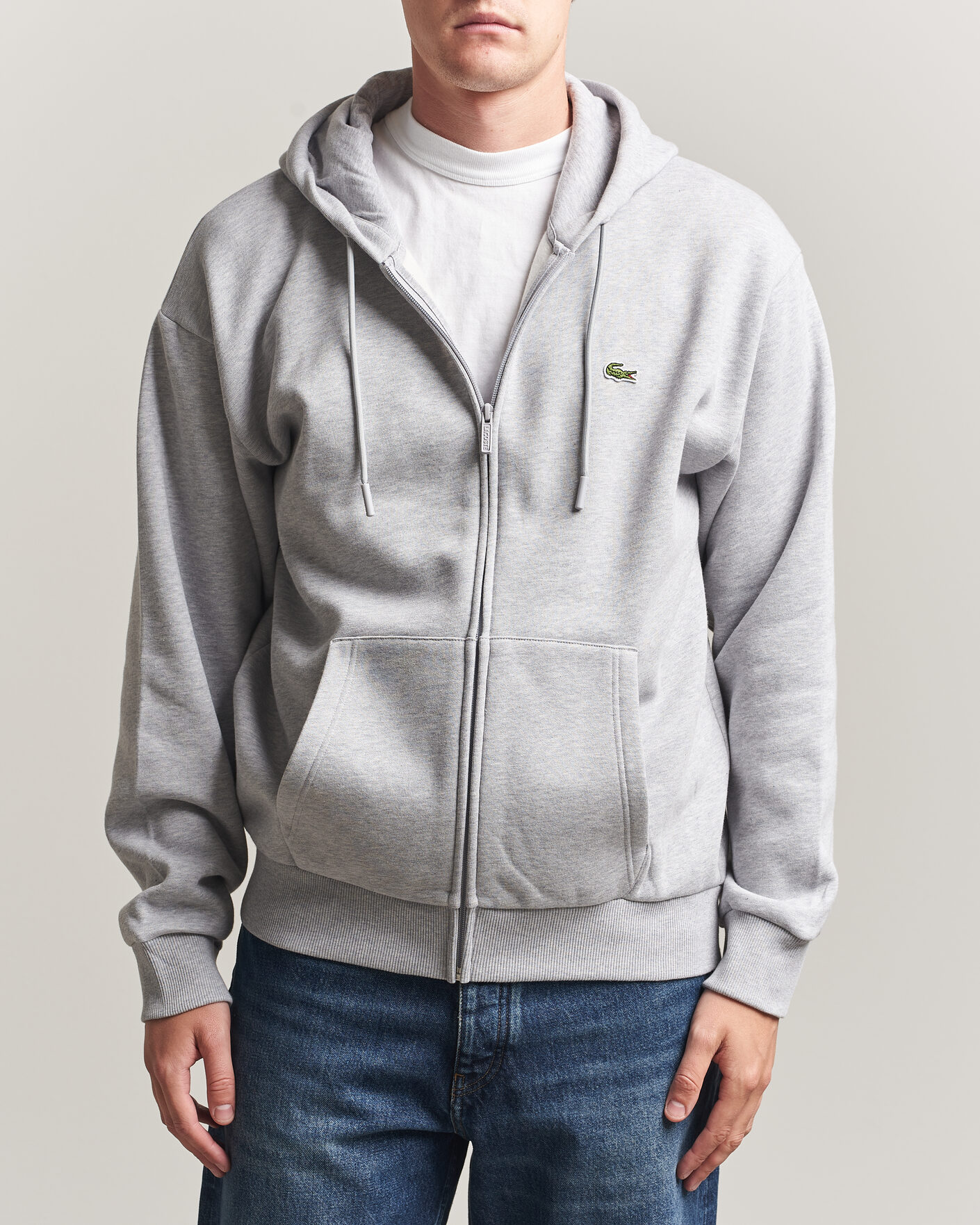 Herre | Trøjer | Lacoste | Full Zip Hoodie Silver Chine