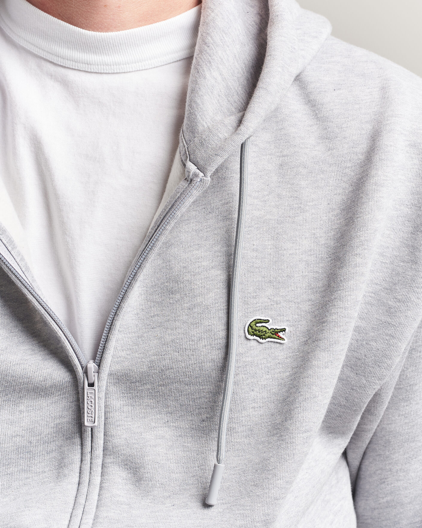 Herre | Trøjer | Lacoste | Full Zip Hoodie Silver Chine