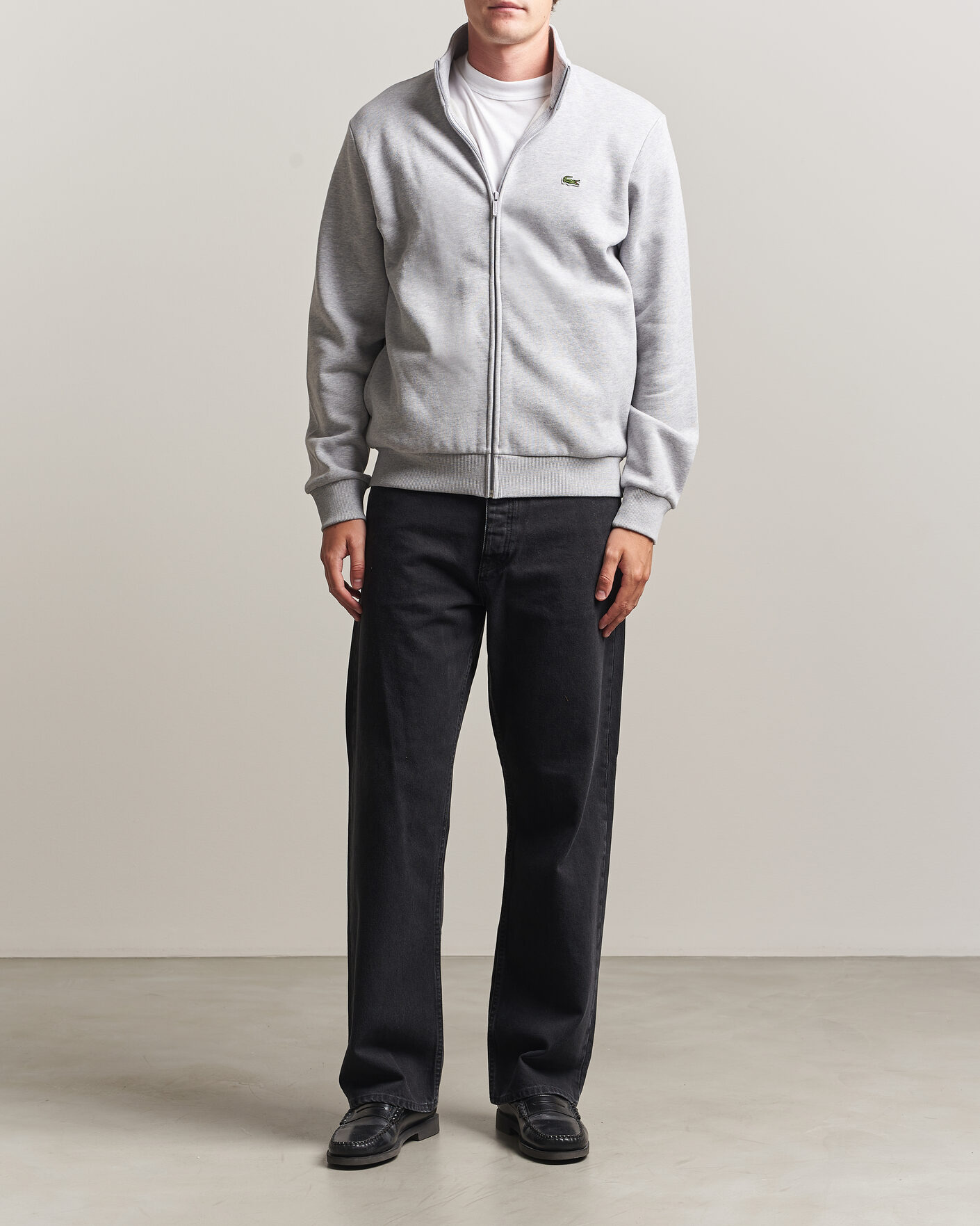 Herre | Trøjer | Lacoste | Full Zip Sweater Silver Chine