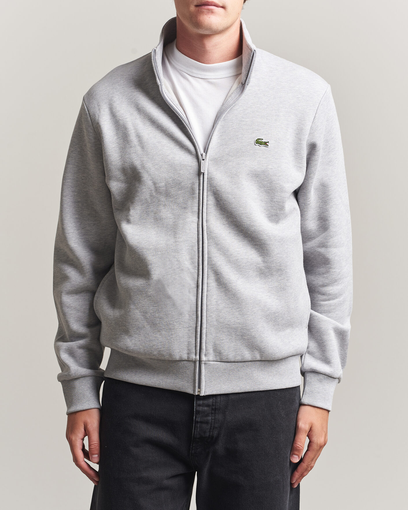 Herre | Trøjer | Lacoste | Full Zip Sweater Silver Chine