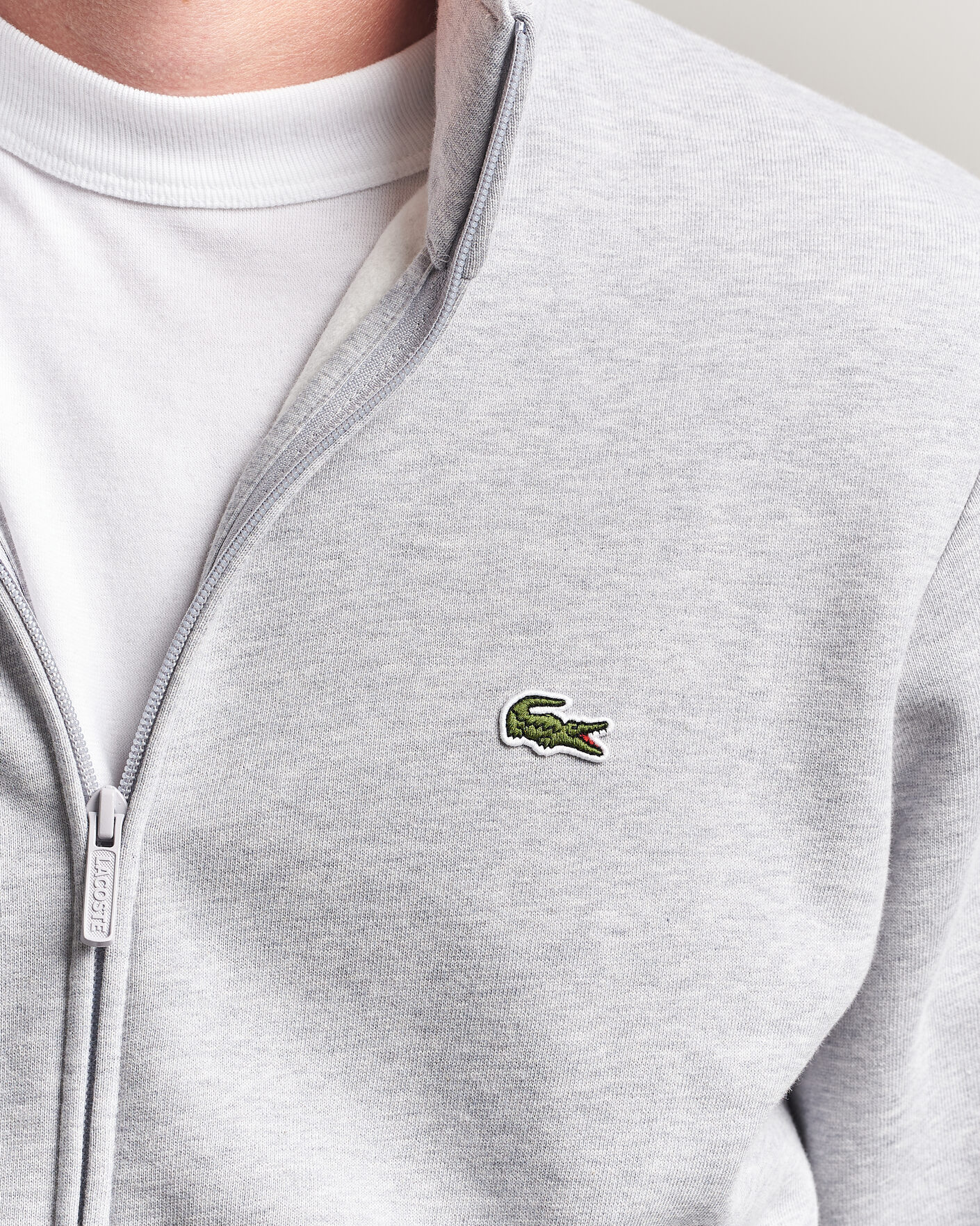 Herre | Trøjer | Lacoste | Full Zip Sweater Silver Chine