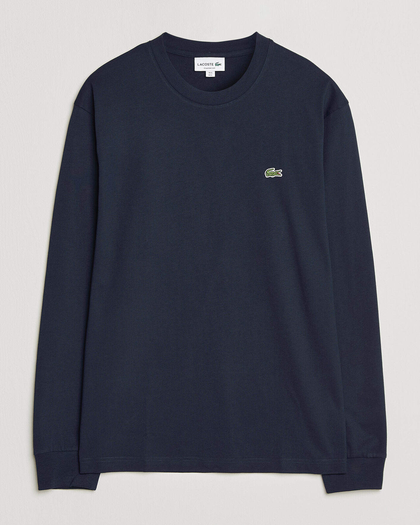 Herre | T-Shirts | Lacoste | Crew Neck Long Sleeve T-Shirt Navy Blue
