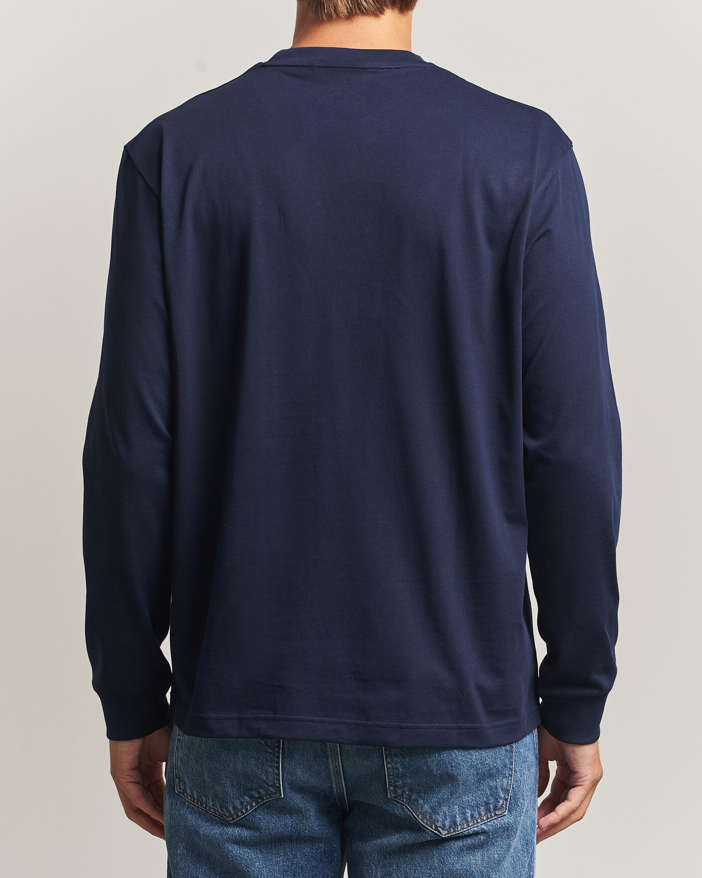 Herre | T-Shirts | Lacoste | Crew Neck Long Sleeve T-Shirt Navy Blue