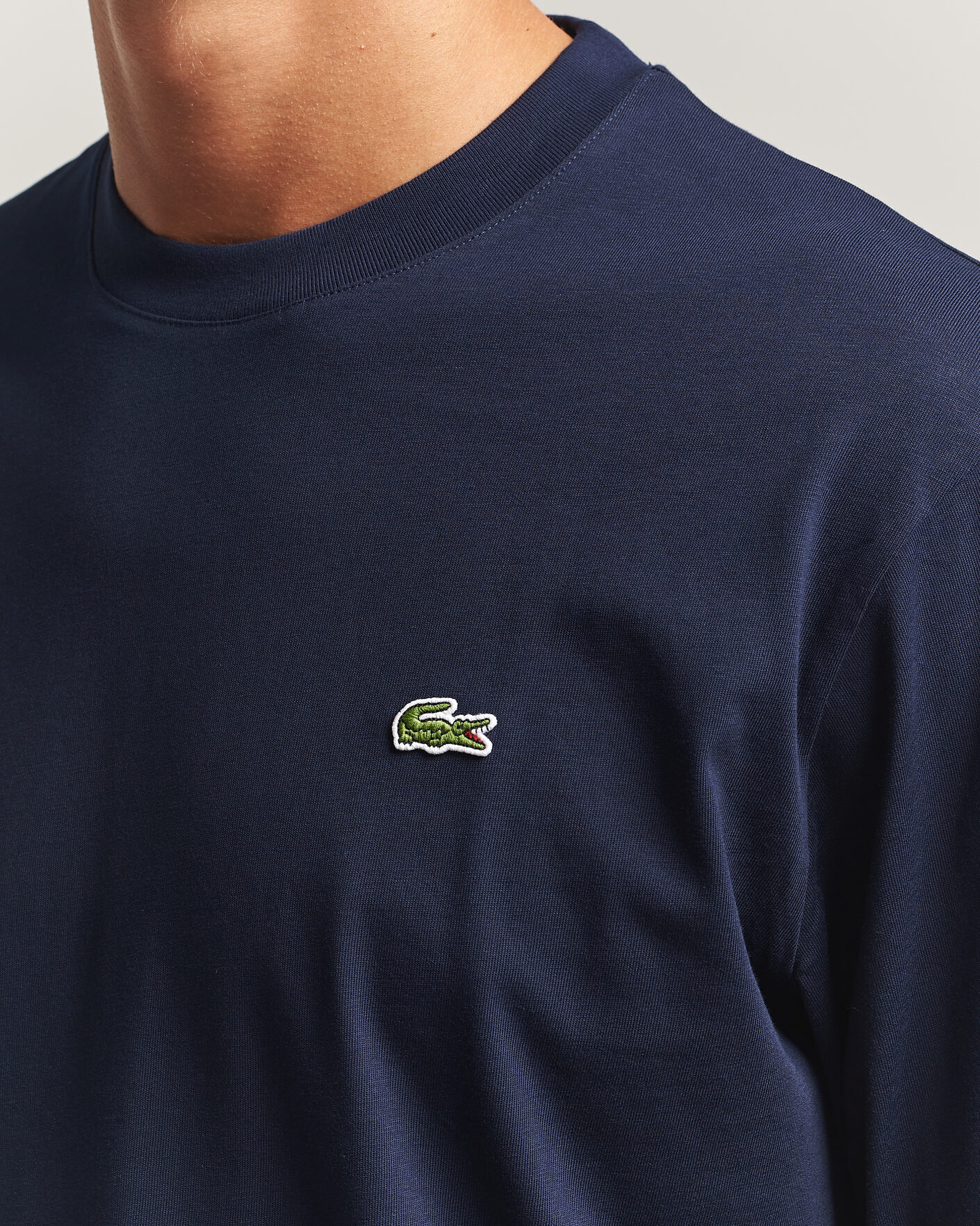 Herre | T-Shirts | Lacoste | Crew Neck Long Sleeve T-Shirt Navy Blue