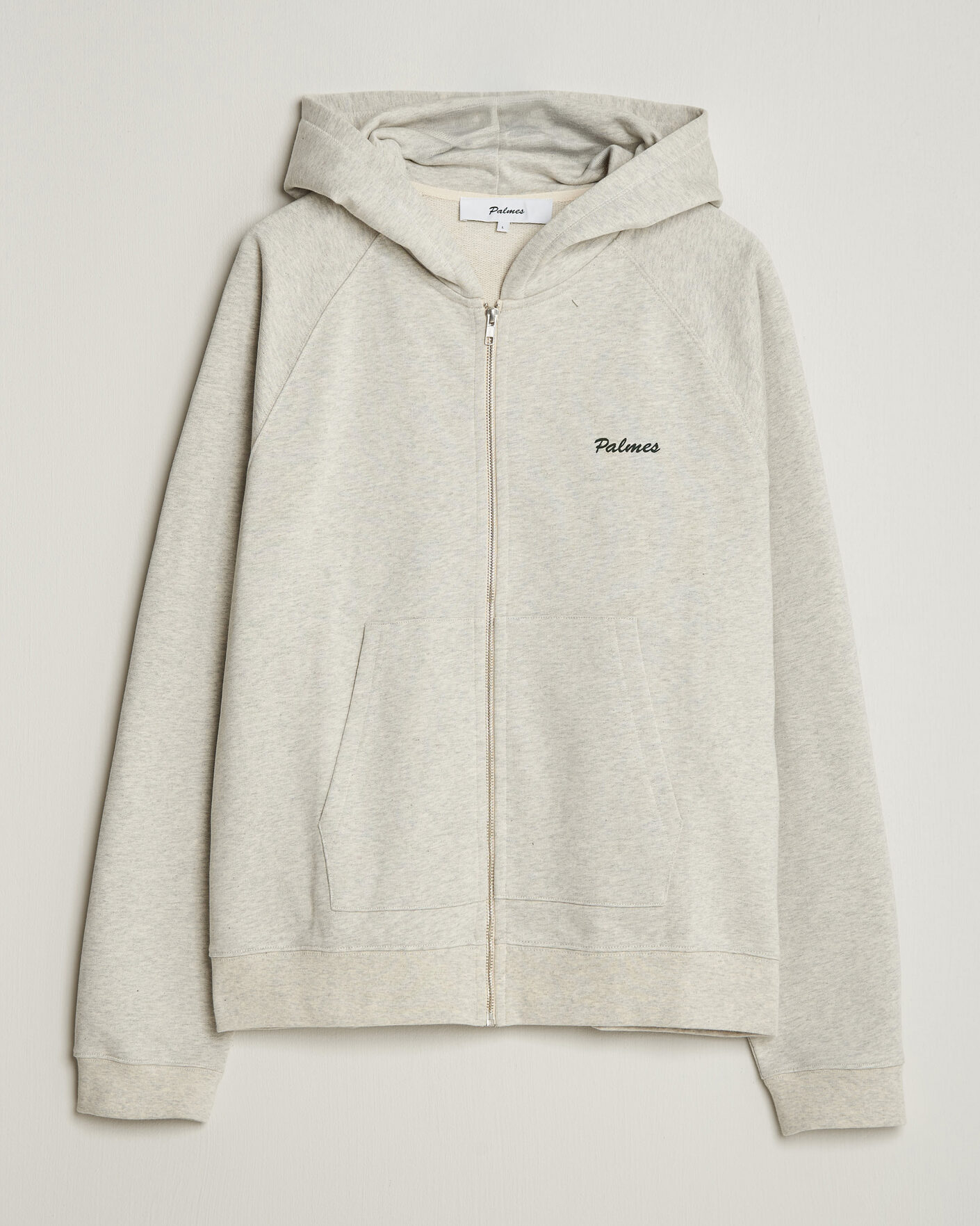Herre | Trøjer | Palmes | Logo Zip Hoodie Grey Melange