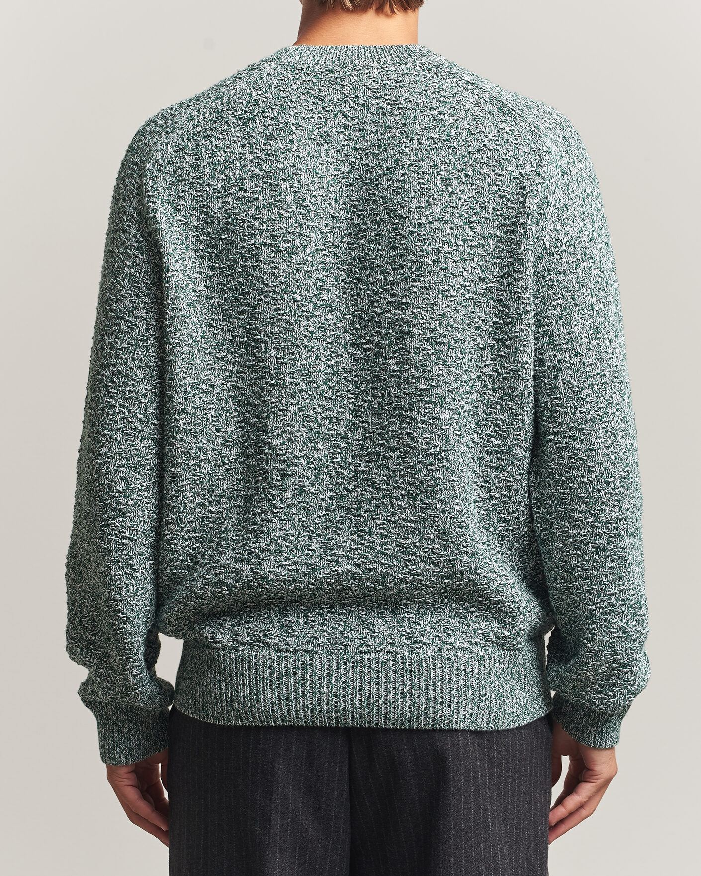 Herre | Trøjer | Palmes | Knitted Crew Neck Sweater Green Melange