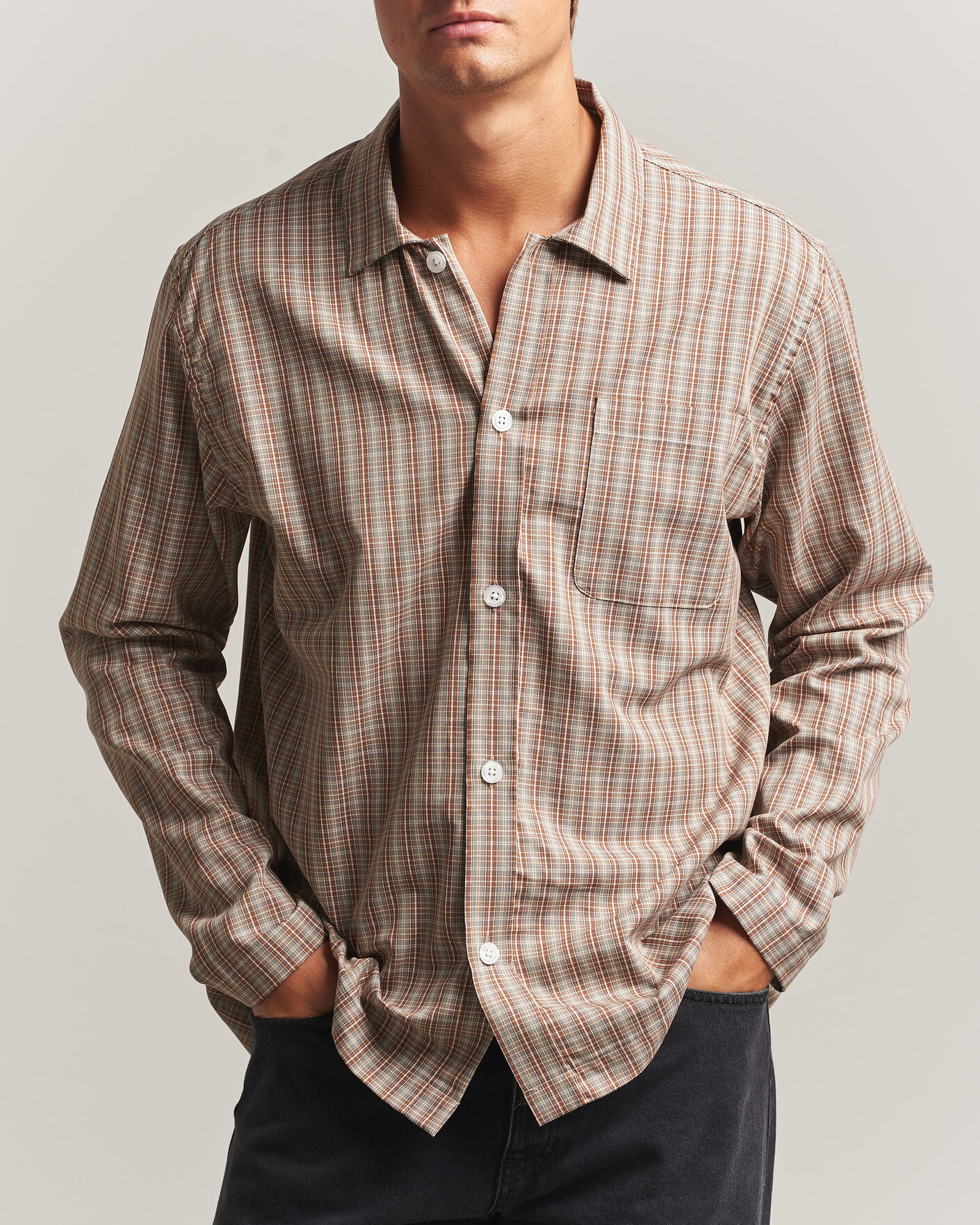 Herre | Skjorter | Palmes | Fault Shirt Brown Check