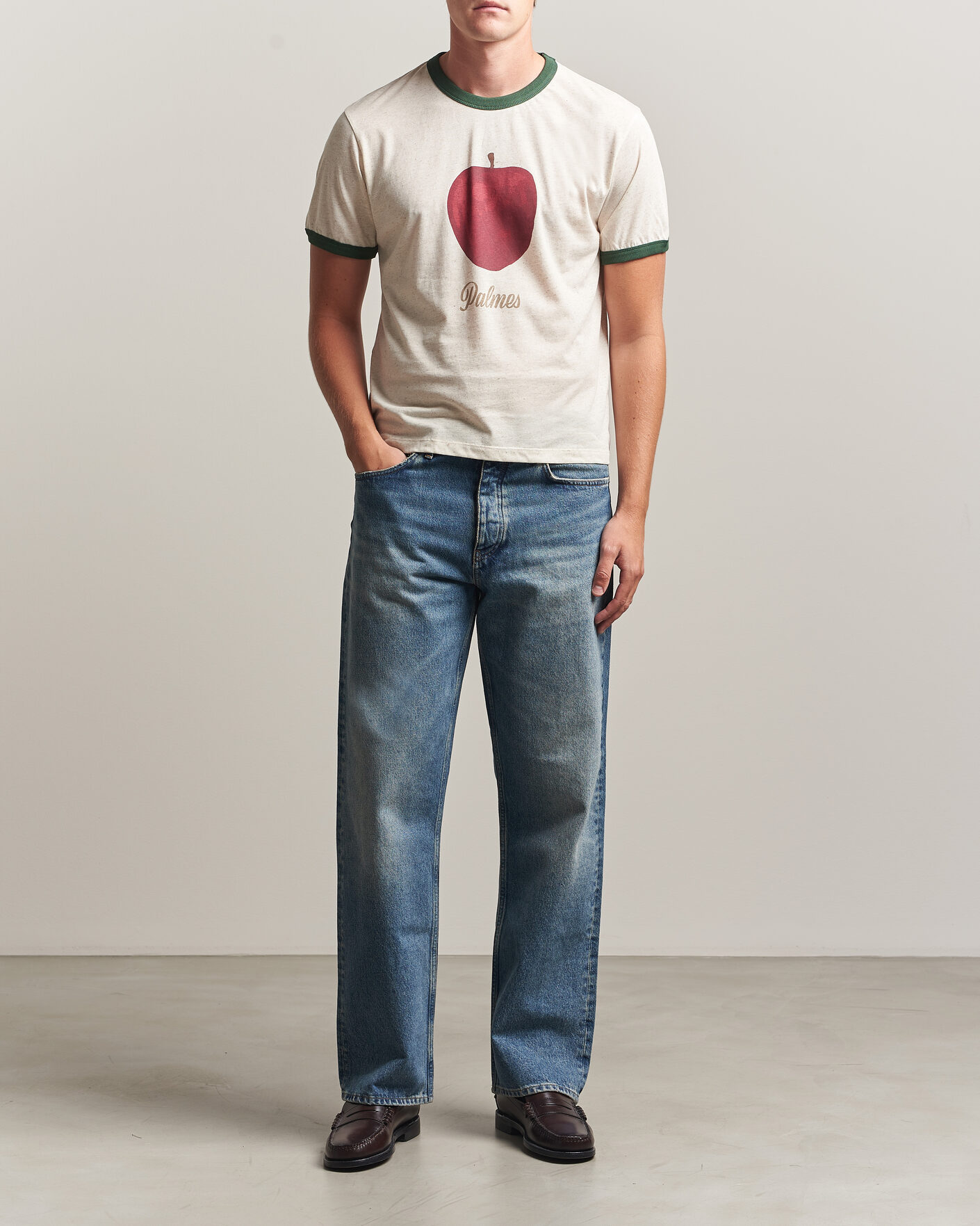 Herre | T-Shirts | Palmes | Apple Ringer T-Shirt Broken White