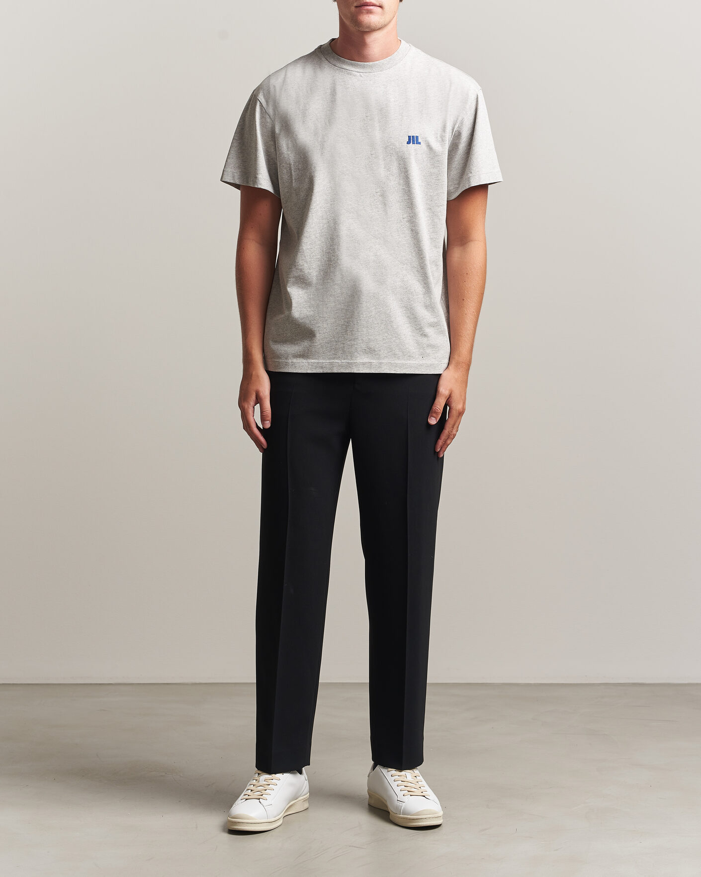Herre | T-Shirts | Jil Sander | Short Sleeve Jil Logo T-Shirt Light Grey
