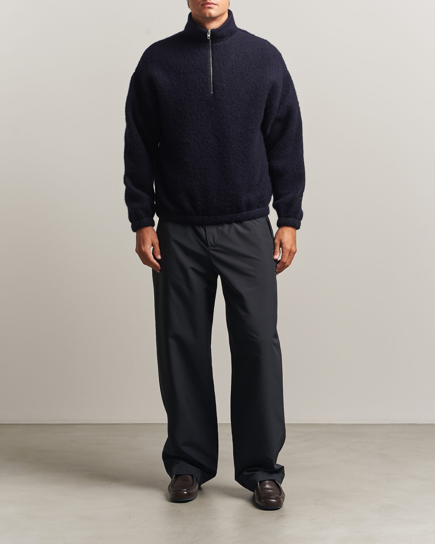 Herre | Trøjer | Jil Sander | Half Zip Fleece Sweater Navy