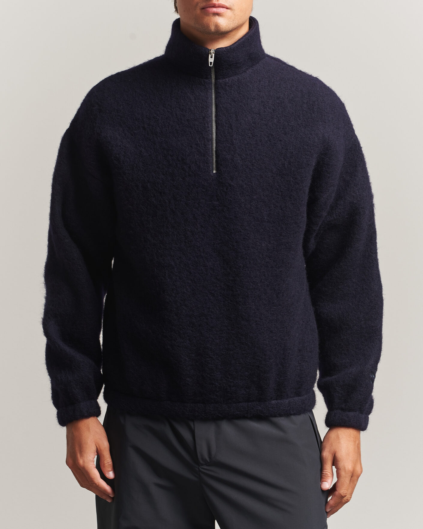 Herre | Trøjer | Jil Sander | Half Zip Fleece Sweater Navy