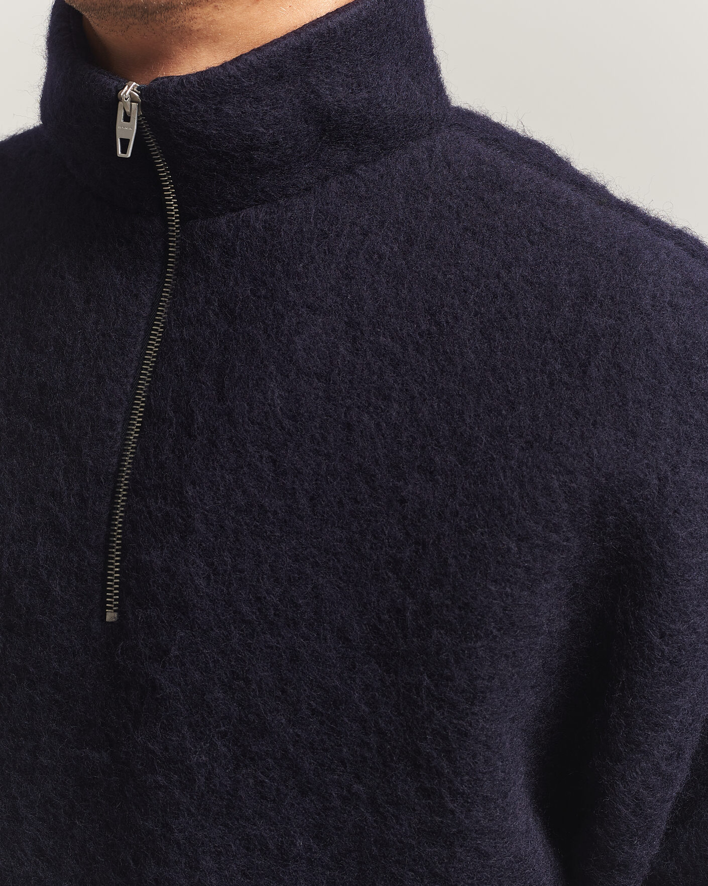 Herre | Trøjer | Jil Sander | Half Zip Fleece Sweater Navy