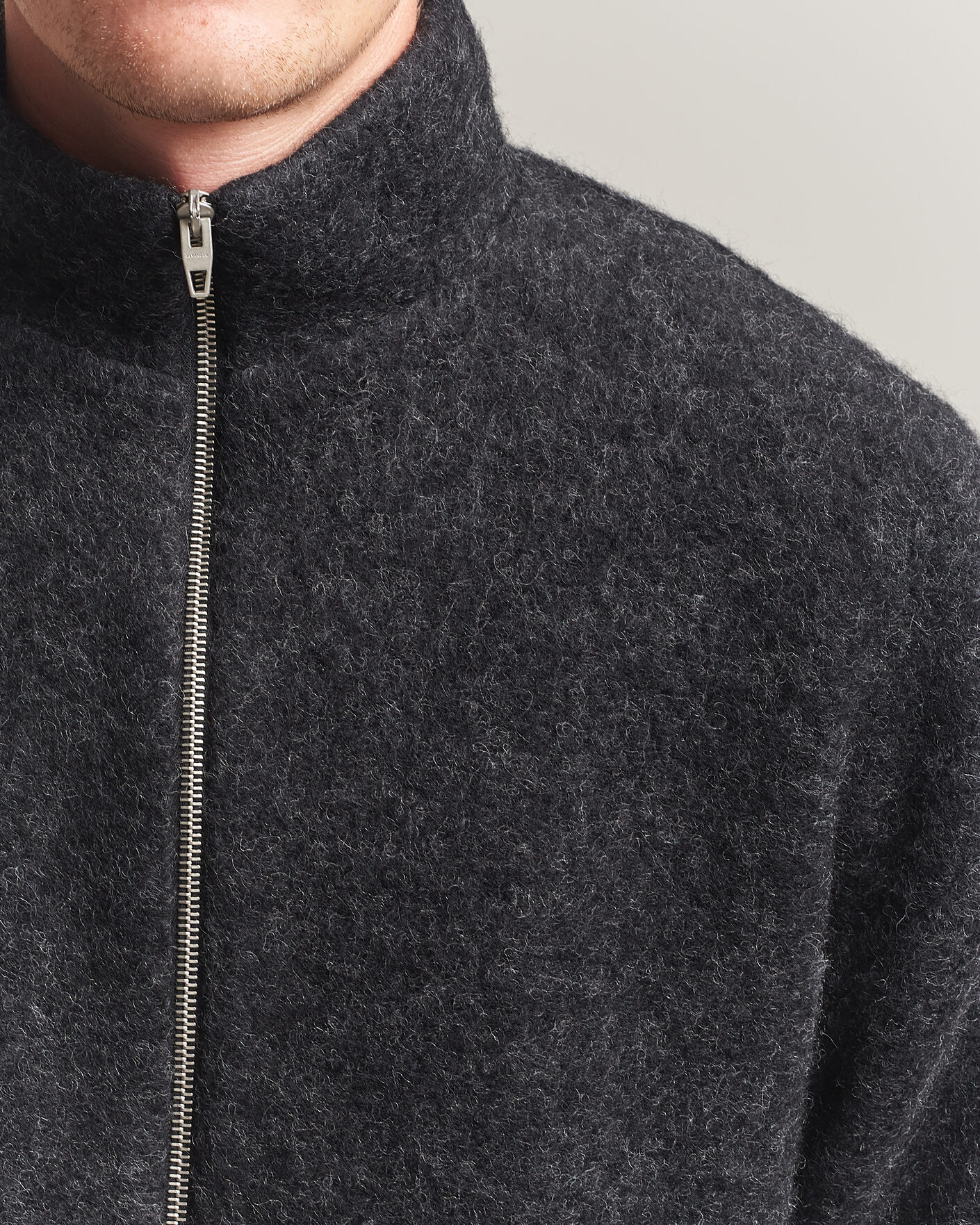 Herre | Jakker | Jil Sander | Full Zip Fleece Jacket Charcoal