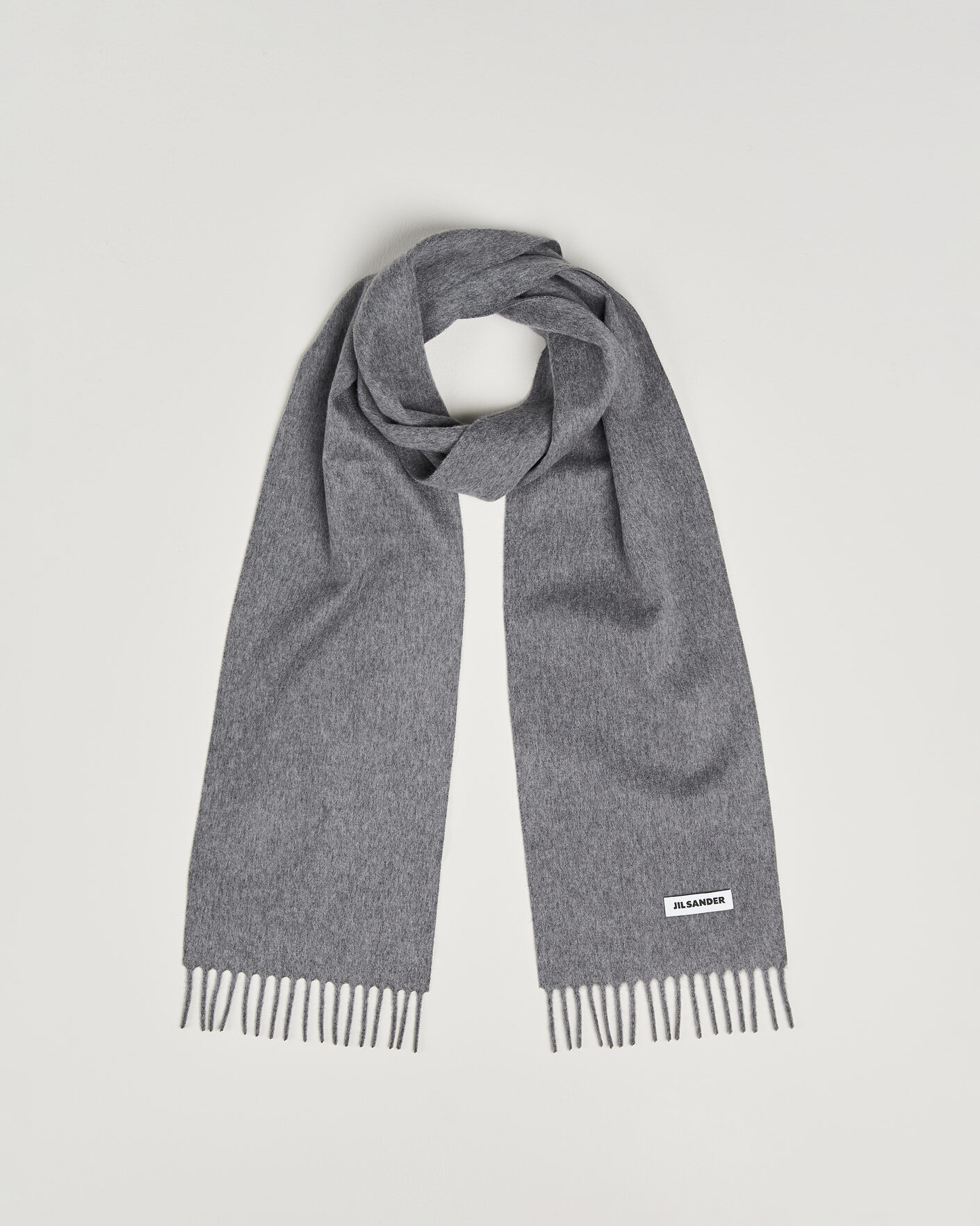 Herre | Halstørklæder | Jil Sander | Plain Logo Scarf Grey Melange