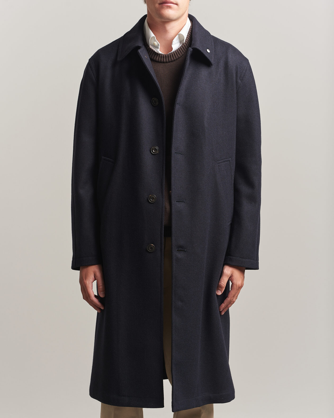 Herre | Jakker | L.B.M. 1911 | Wool/Cashmere Raglan Coat Navy