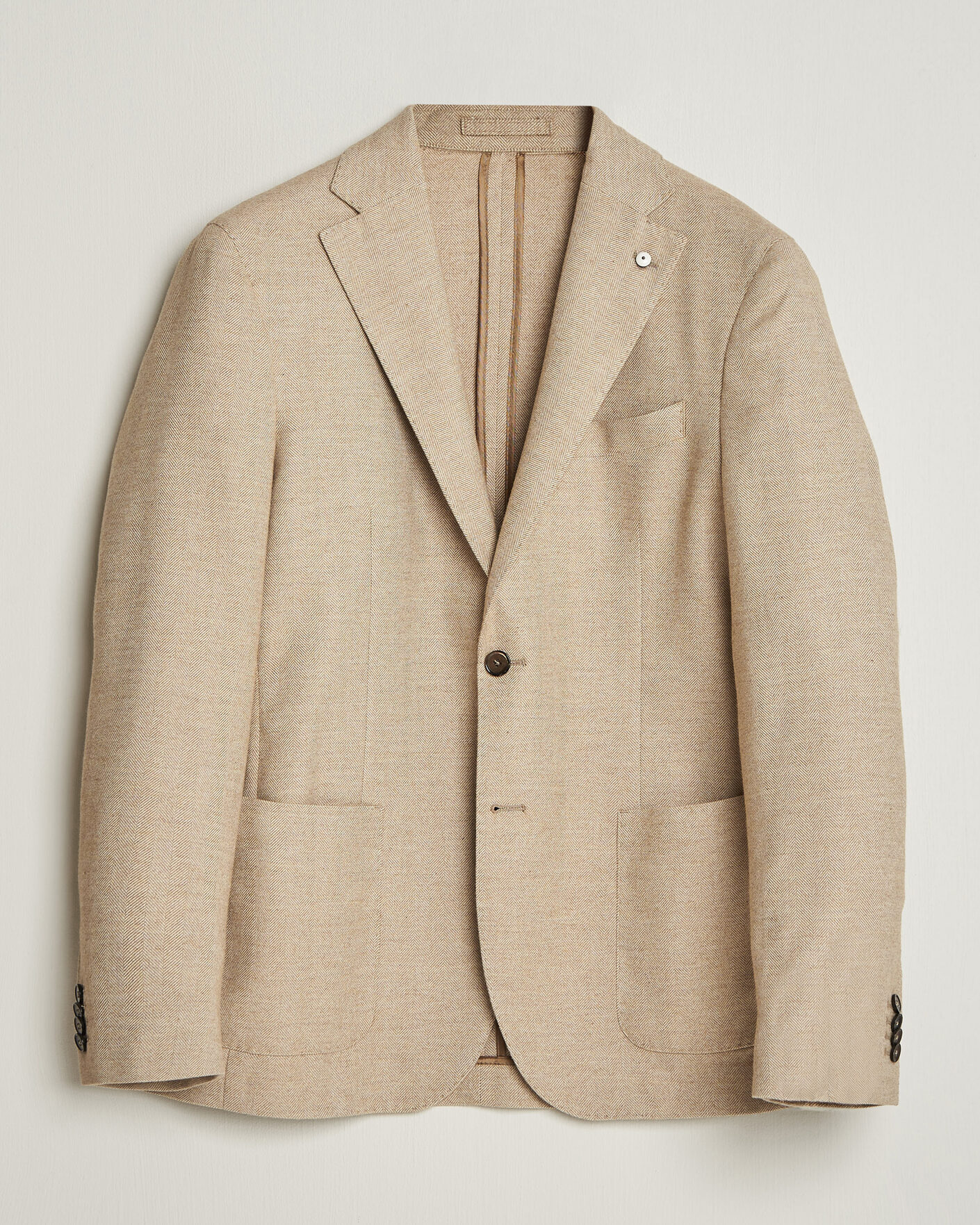 Herre | Blazere & jakker | L.B.M. 1911 | Jack Cotton Herringbone Blazer Beige