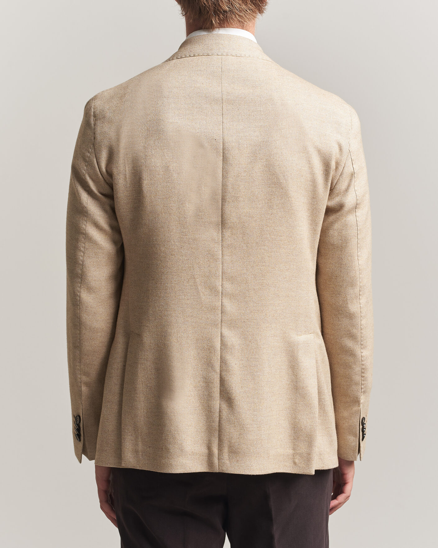 Herre | Blazere & jakker | L.B.M. 1911 | Jack Cotton Herringbone Blazer Beige