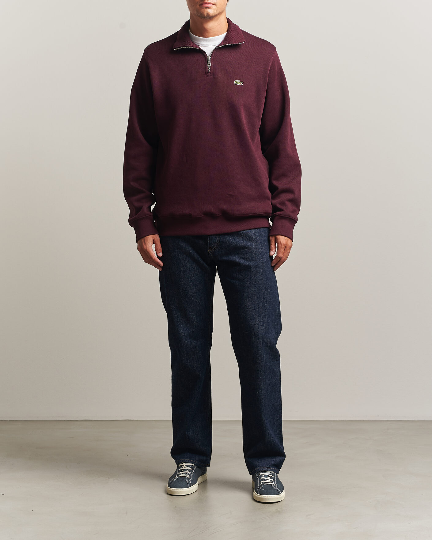 Herre | Trøjer | Lacoste | Rib Interlock Half Zip Oxalis