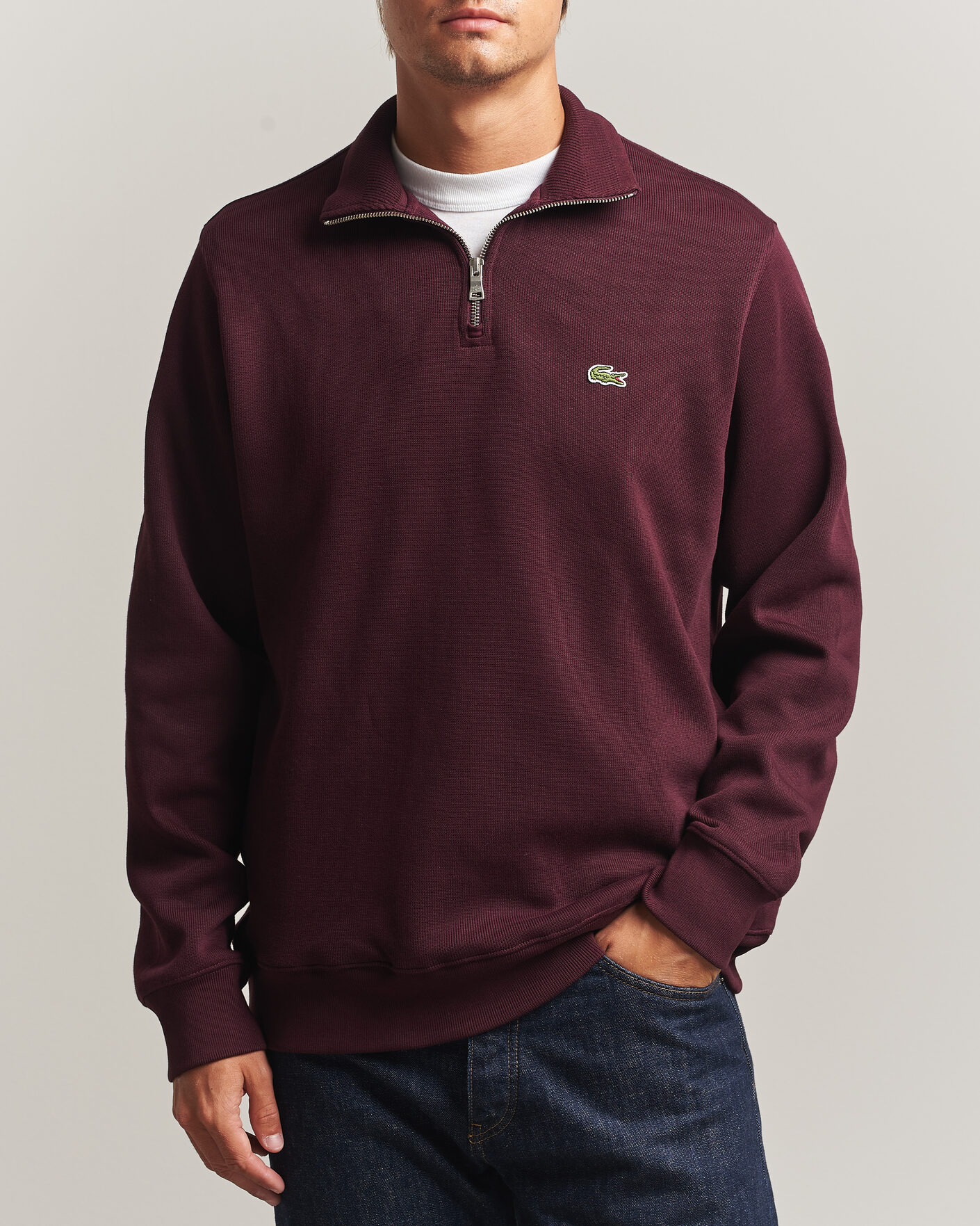 Herre | Trøjer | Lacoste | Rib Interlock Half Zip Oxalis