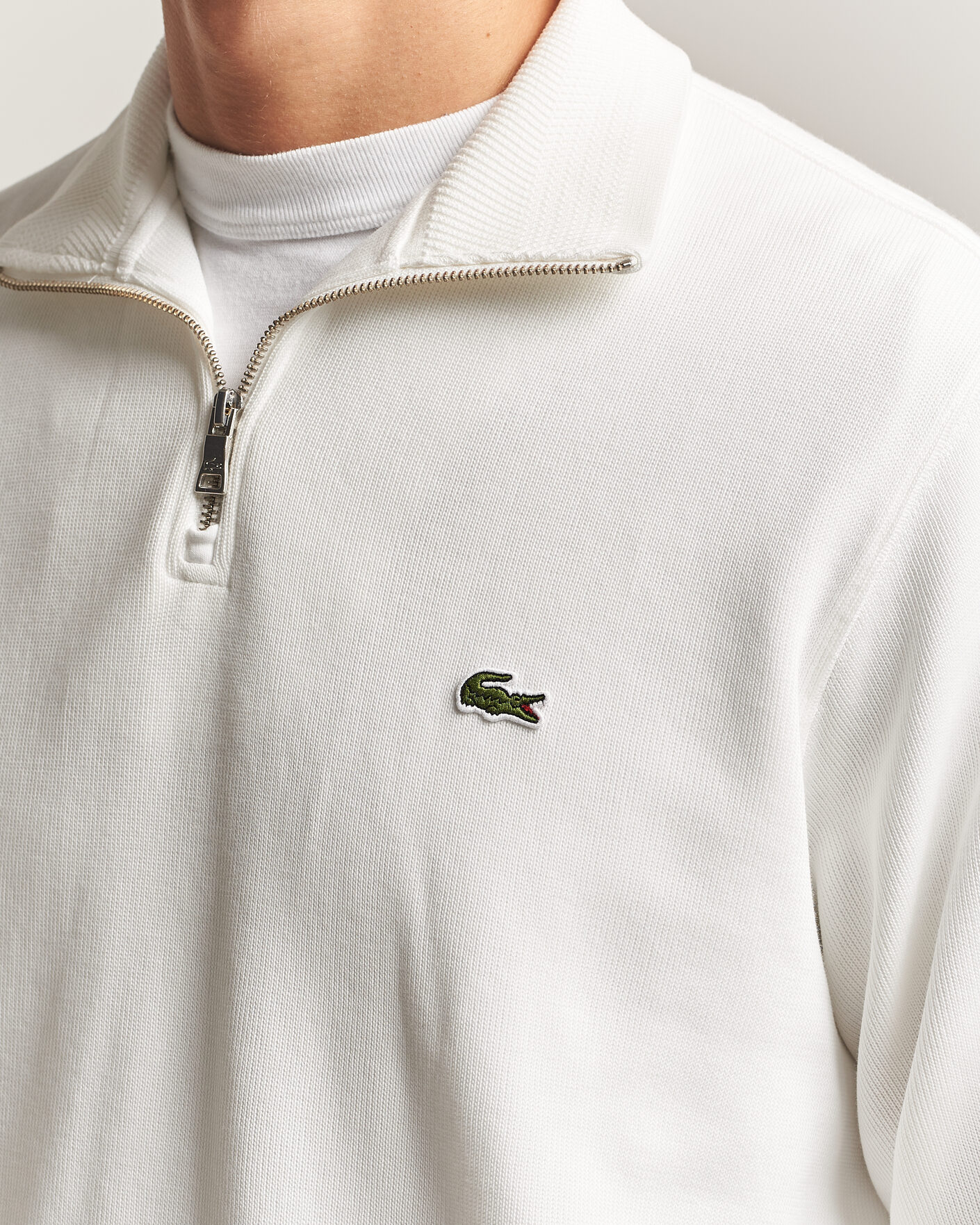 Herre | Trøjer | Lacoste | Rib Interlock Half Zip Flour