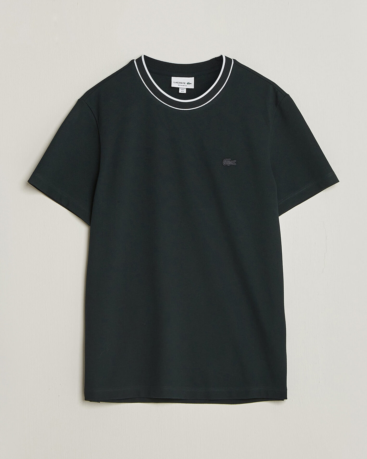 Herre | T-Shirts | Lacoste | Contrast Rib Piqué T-Shirt Dark Varech