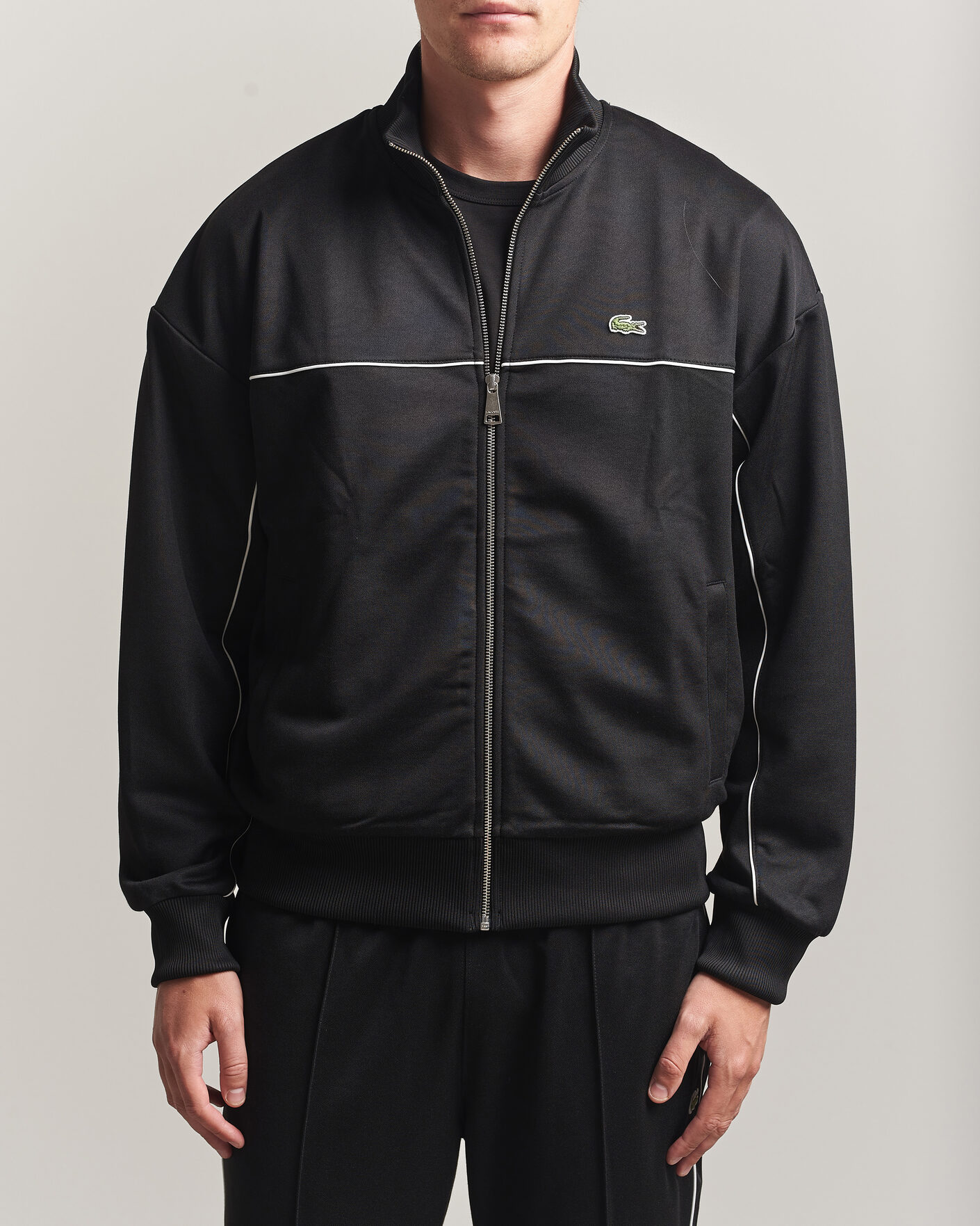 Herre | Trøjer | Lacoste | Piqué Track Jacket Black