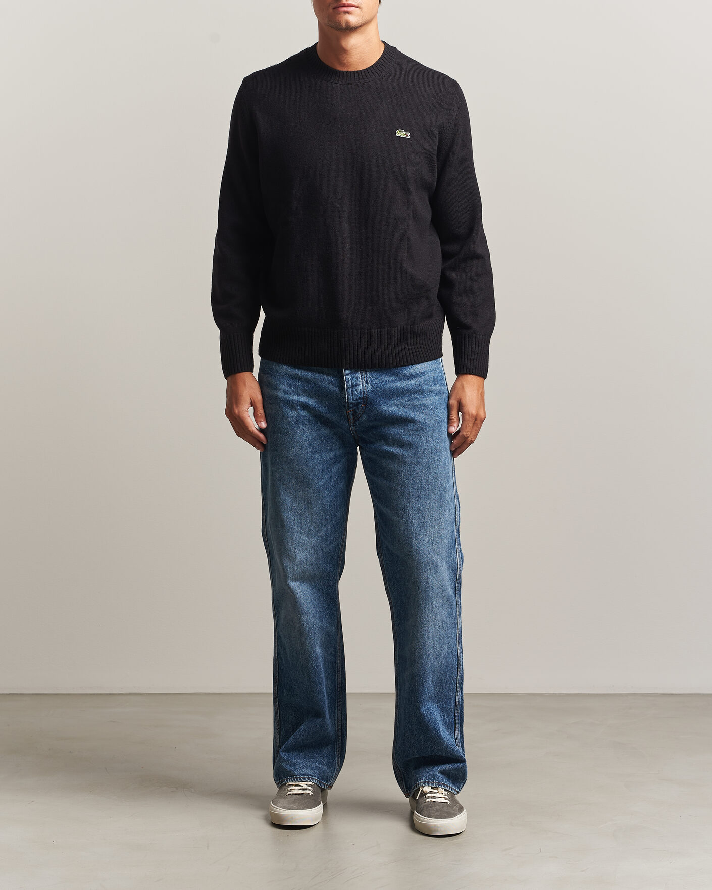 Herre | Trøjer | Lacoste | Carded Wool Crew Neck Black