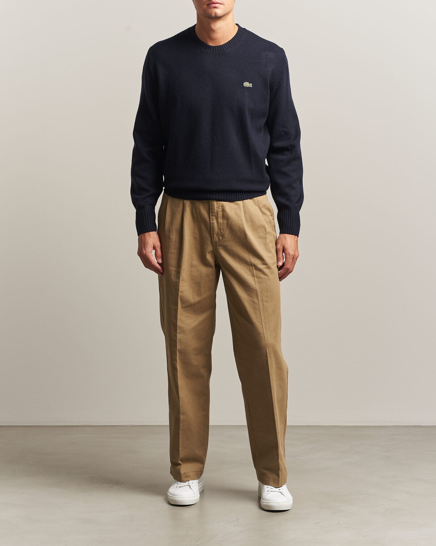 Herre | Trøjer | Lacoste | Carded Wool Crew Neck Navy Blue