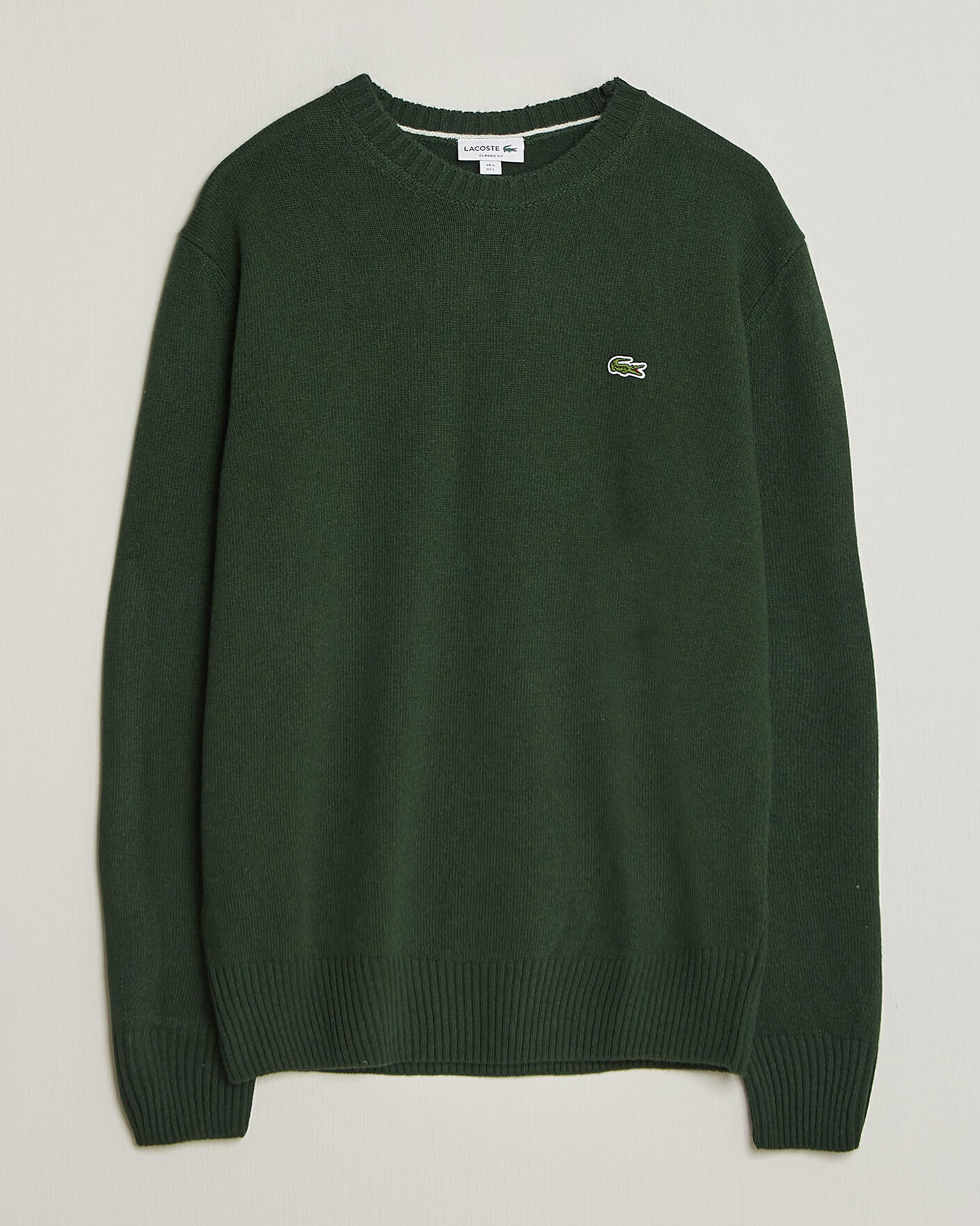Herre | Trøjer | Lacoste | Carded Wool Crew Neck Sinople