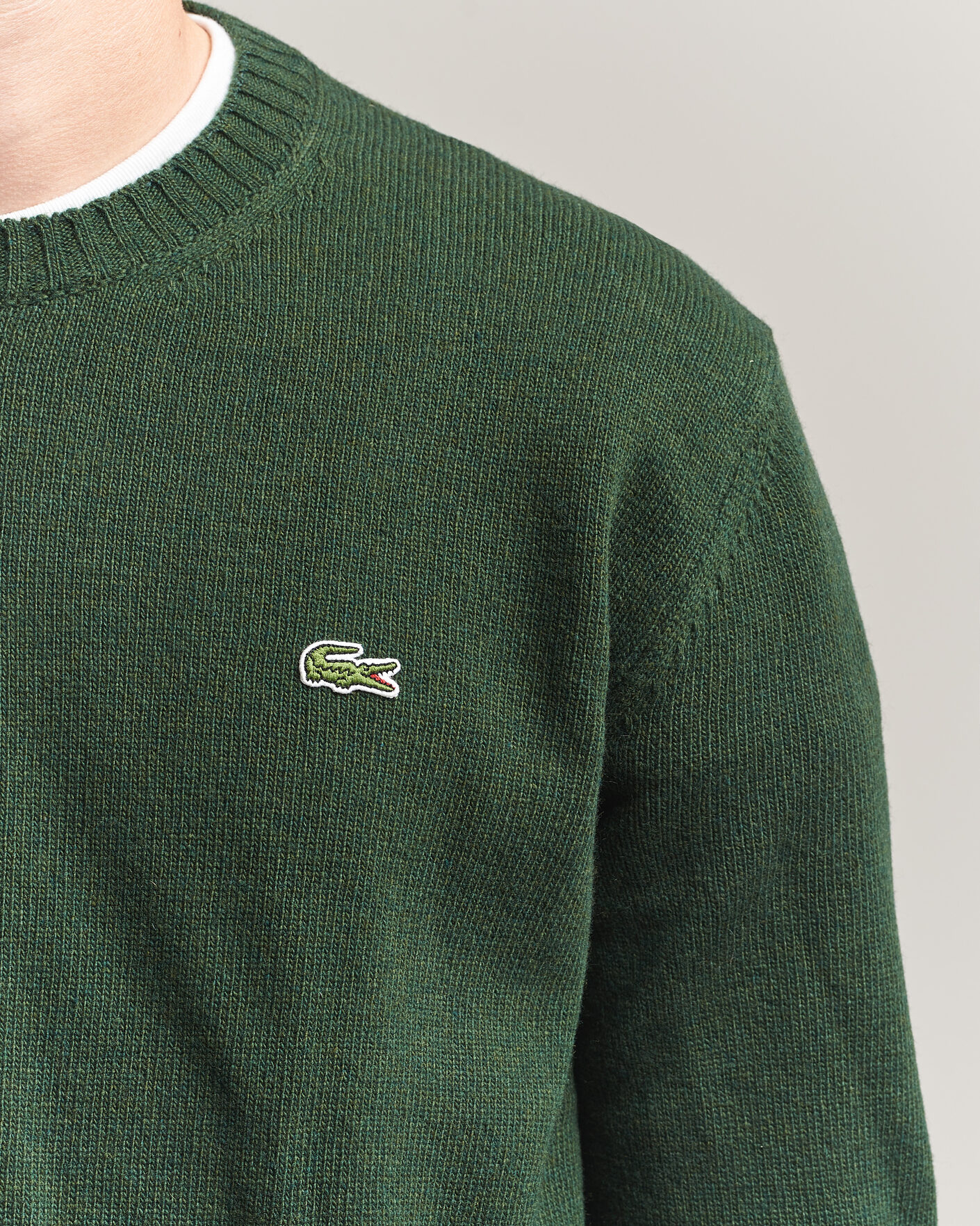 Herre | Trøjer | Lacoste | Carded Wool Crew Neck Sinople