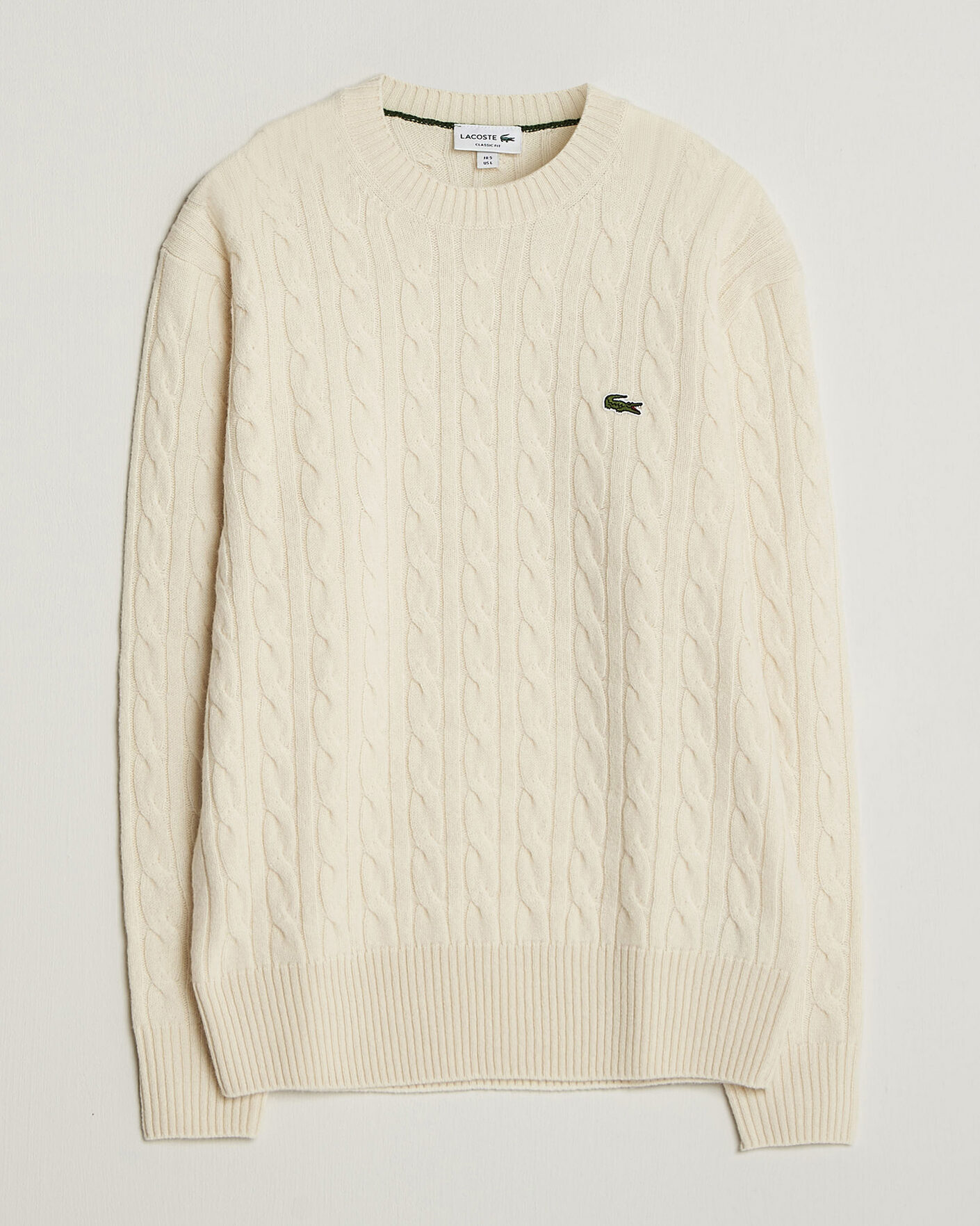 Herre | Trøjer | Lacoste | Carded Wool Cable Crew Neck Lapland