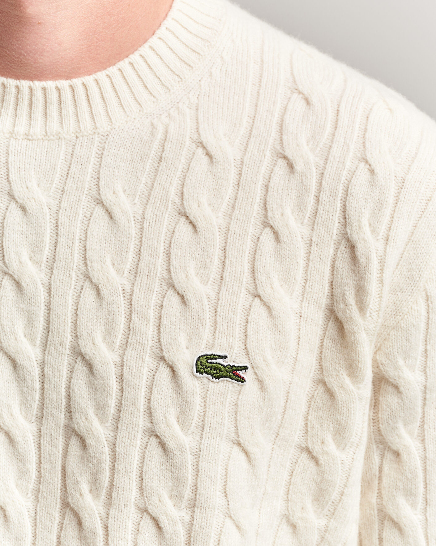 Herre | Trøjer | Lacoste | Carded Wool Cable Crew Neck Lapland