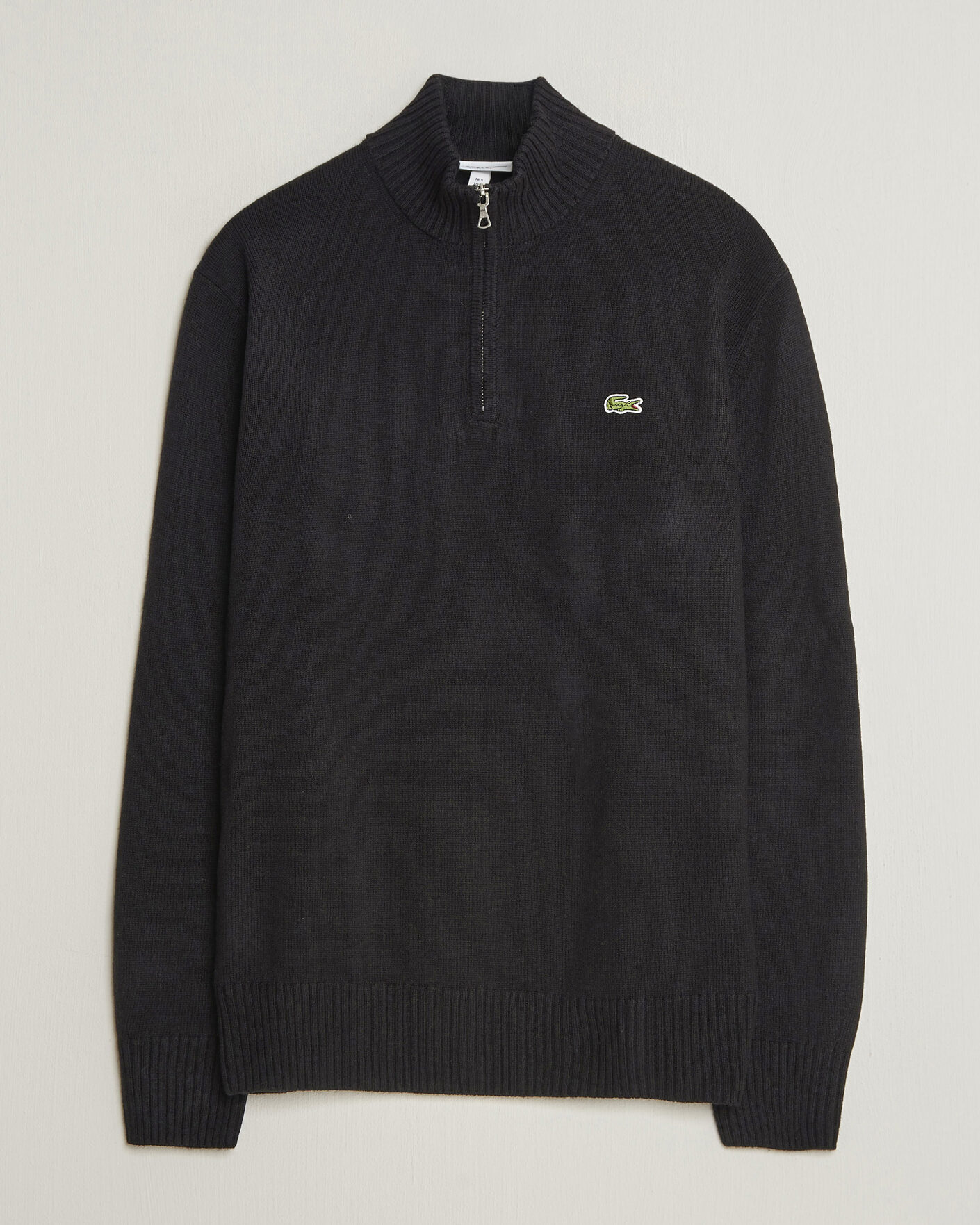 Herre | Trøjer | Lacoste | Carded Wool Half Zip Black
