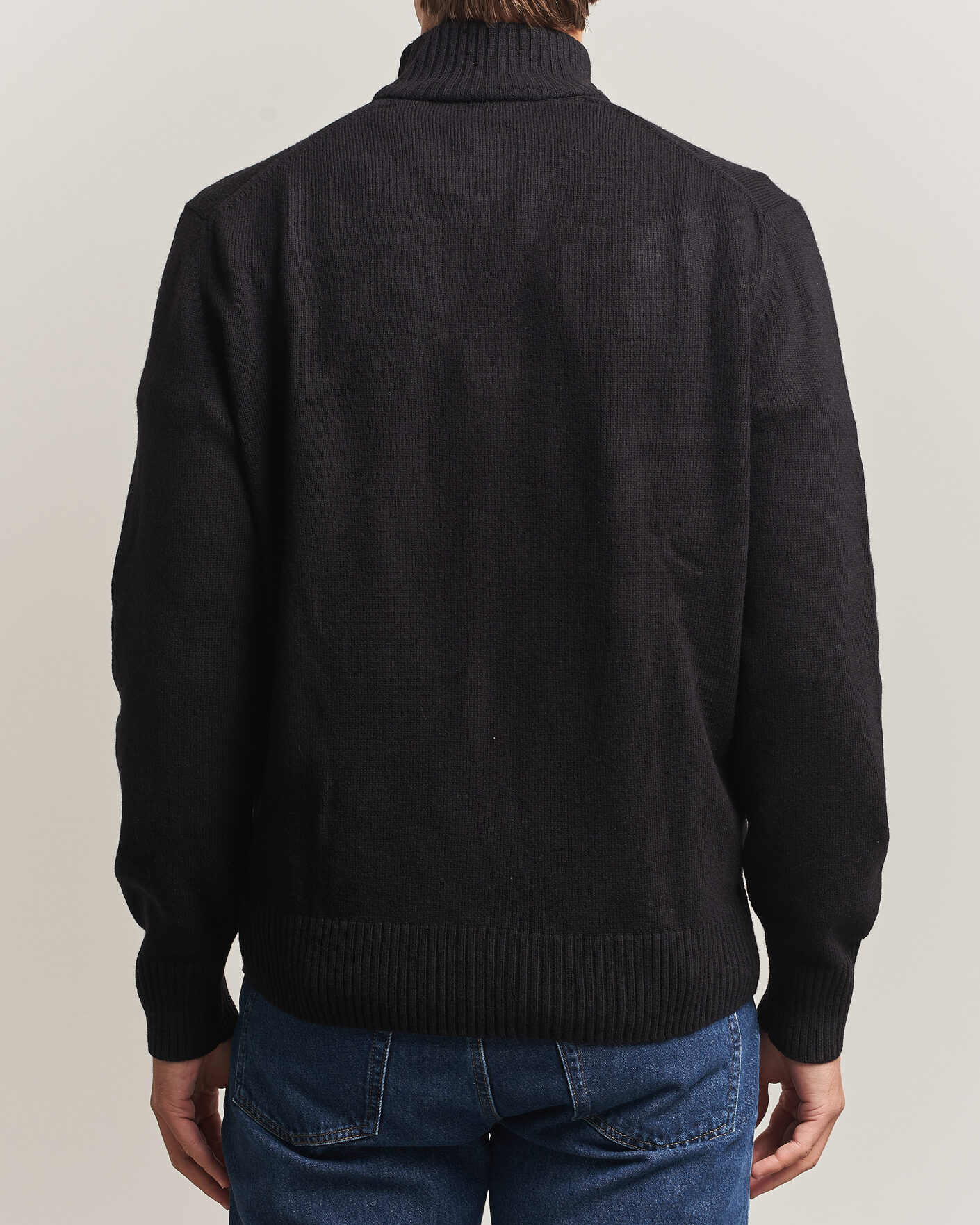 Herre | Trøjer | Lacoste | Carded Wool Half Zip Black