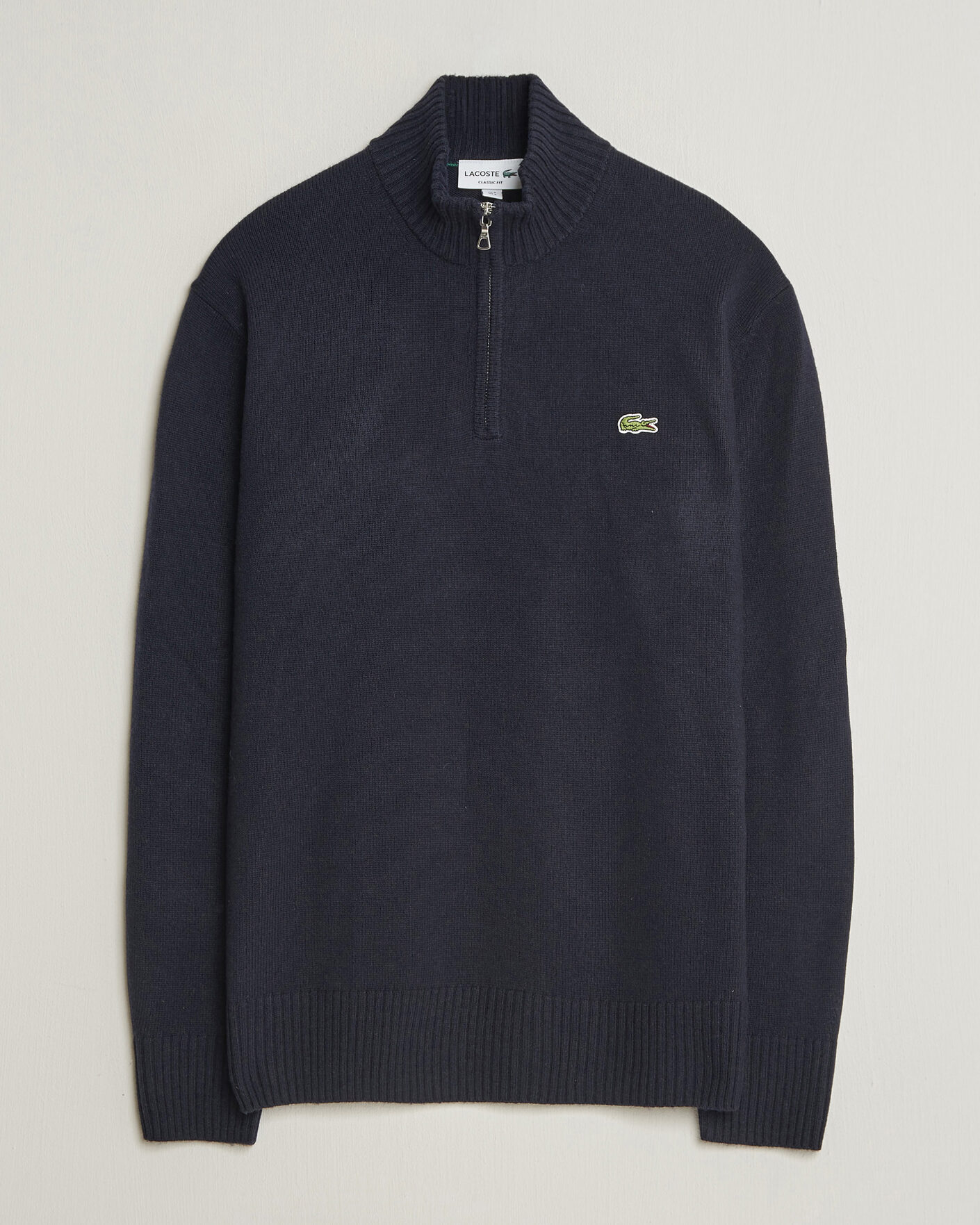 Herre | Trøjer | Lacoste | Carded Wool Half Zip Navy Blue