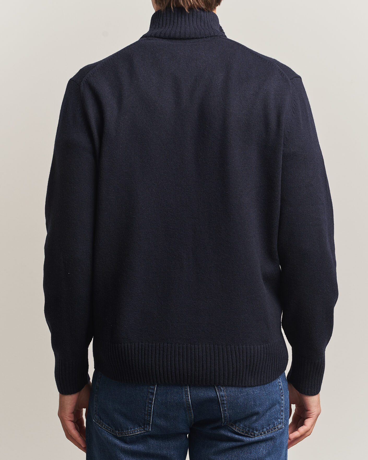 Herre | Trøjer | Lacoste | Carded Wool Half Zip Navy Blue