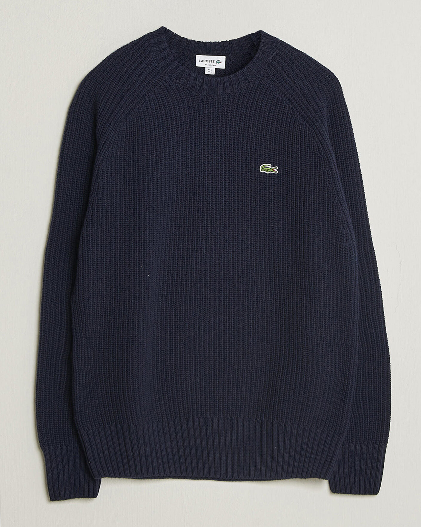 Herre | Trøjer | Lacoste | Heavy Wool Knitted Sweater Navy Blue