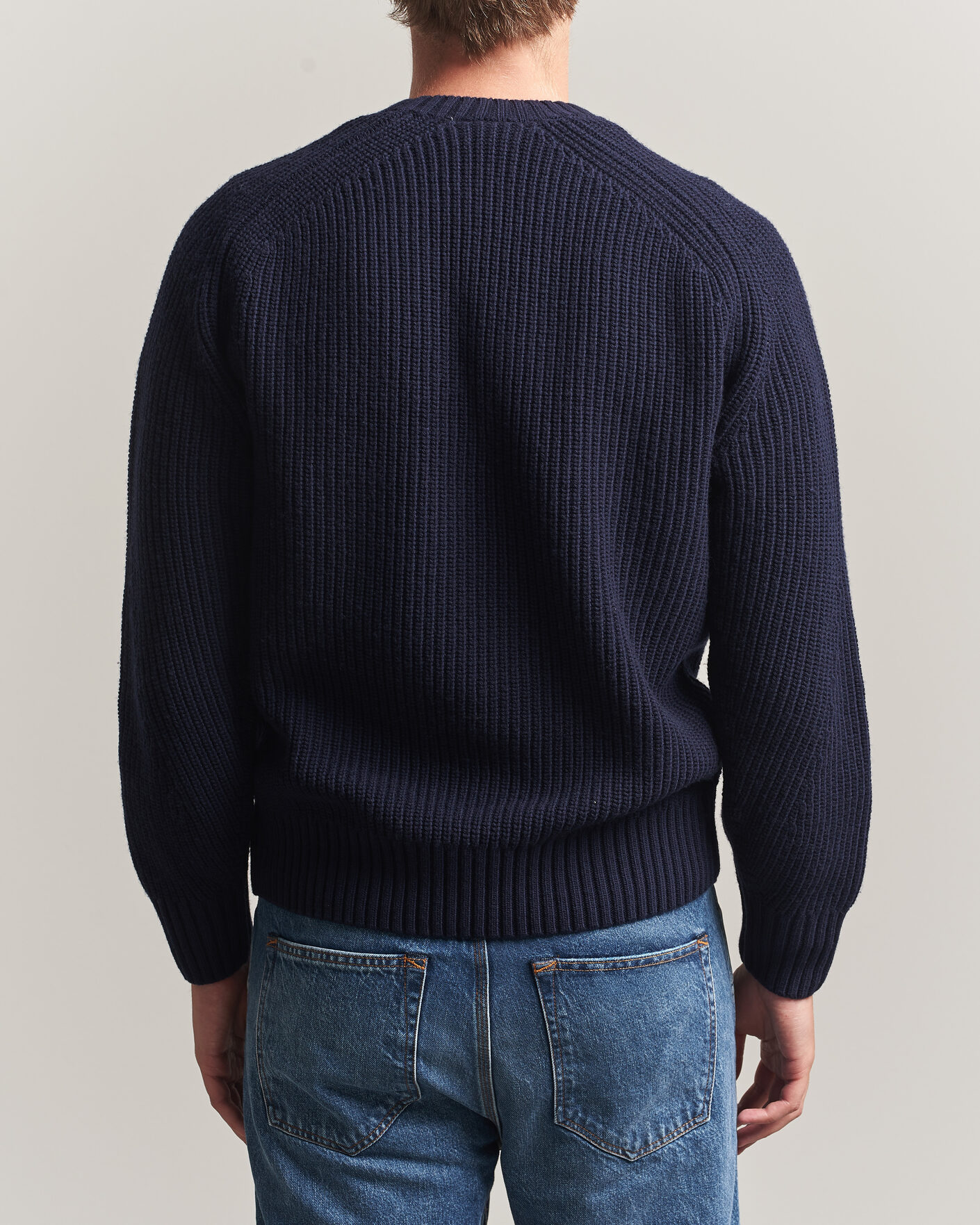Herre | Trøjer | Lacoste | Heavy Wool Knitted Sweater Navy Blue