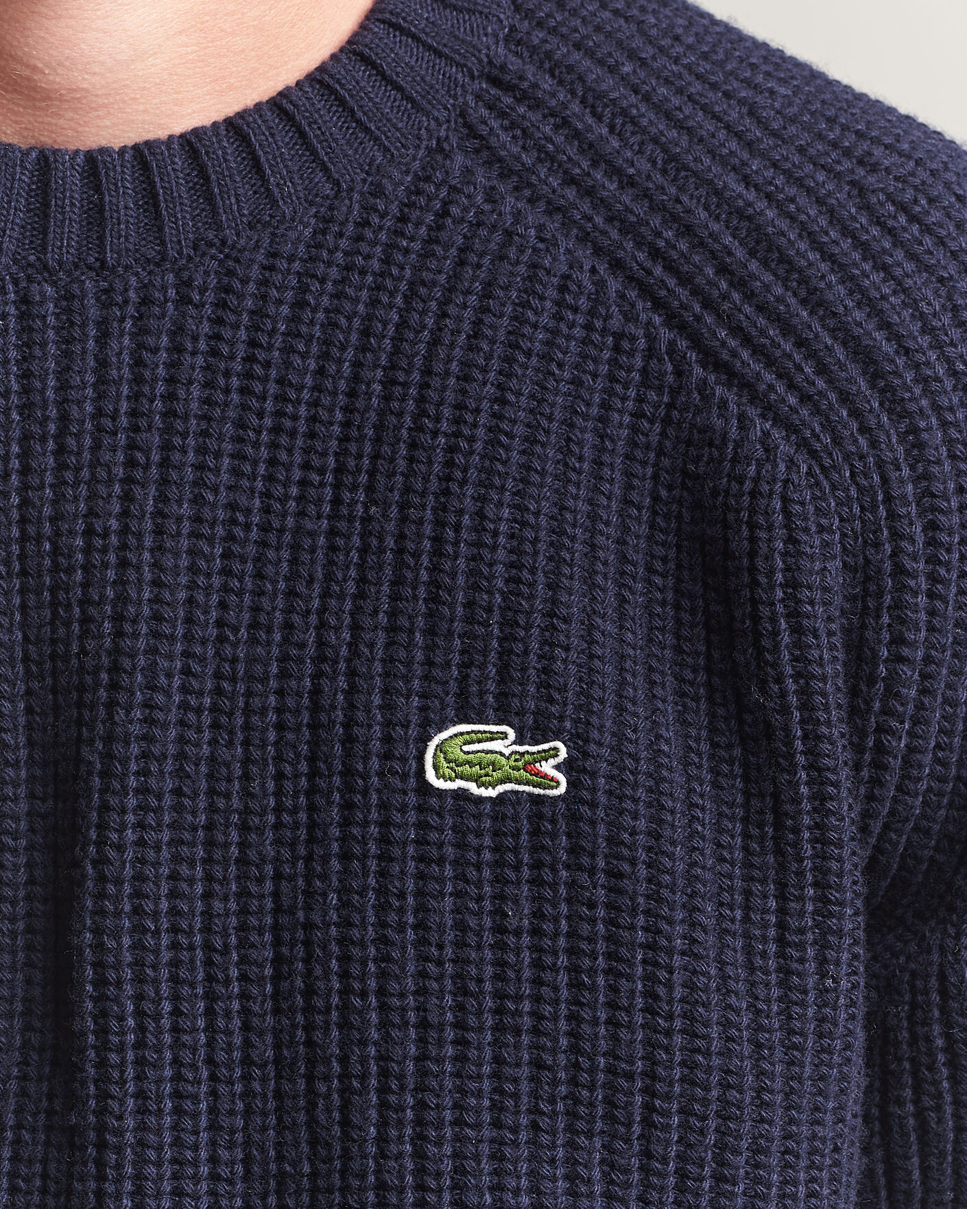 Herre | Trøjer | Lacoste | Heavy Wool Knitted Sweater Navy Blue
