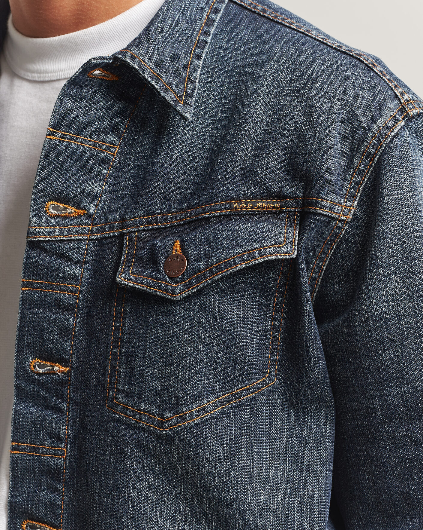 Herre | Jakker | Nudie Jeans | Conny Denim Jacket Big Wave Blue