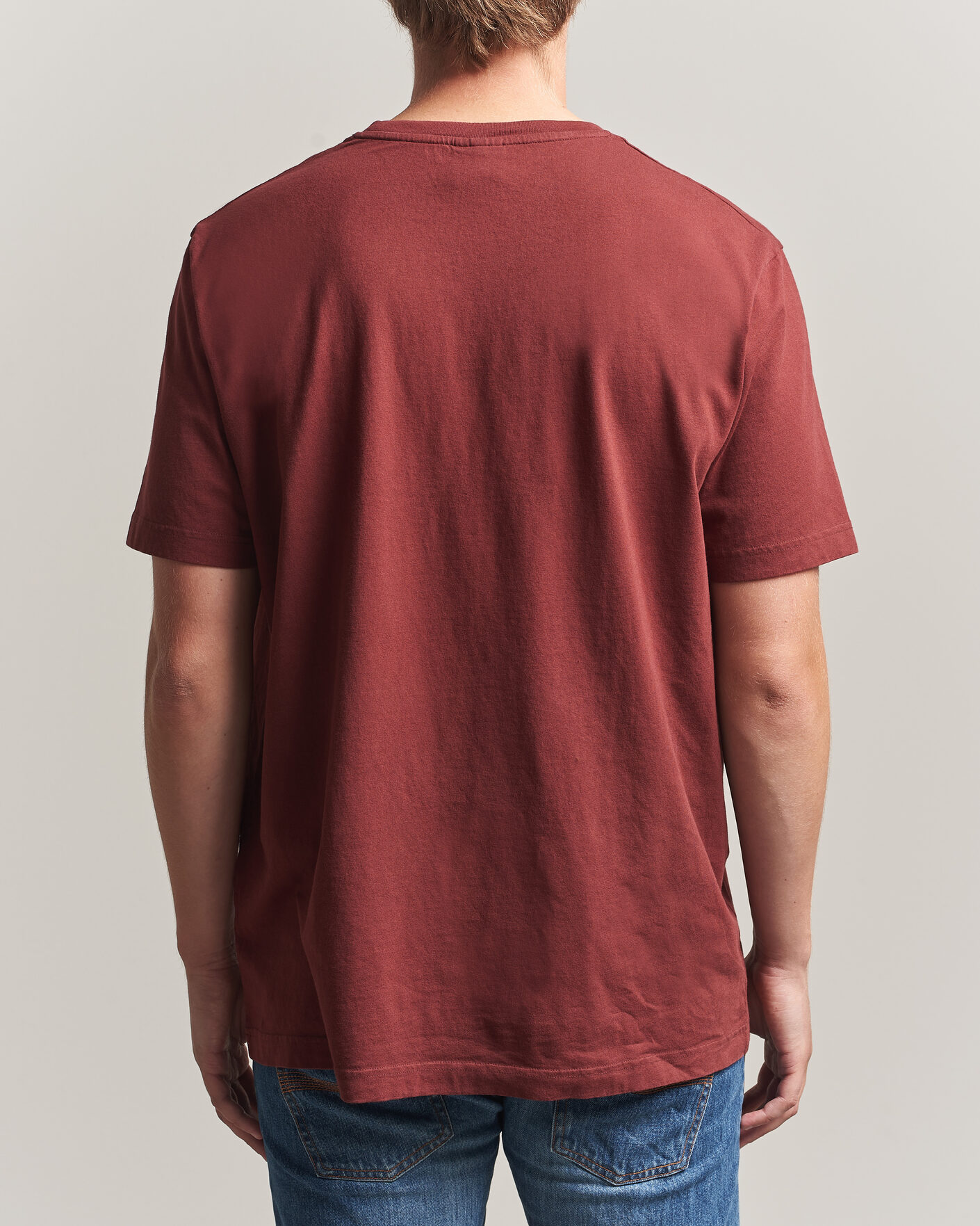 Herre | T-Shirts | Nudie Jeans | Uno Everyday Crew Neck T-Shirt Burgundy