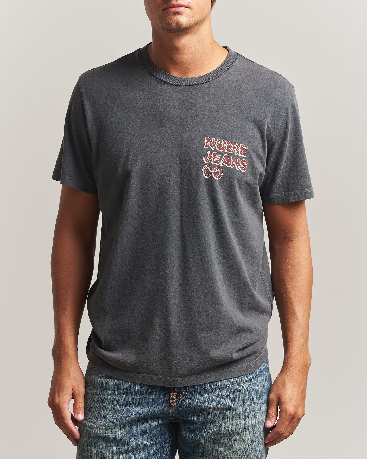 Herre | T-Shirts | Nudie Jeans | Roy Life Tracks T-Shirt Antracite