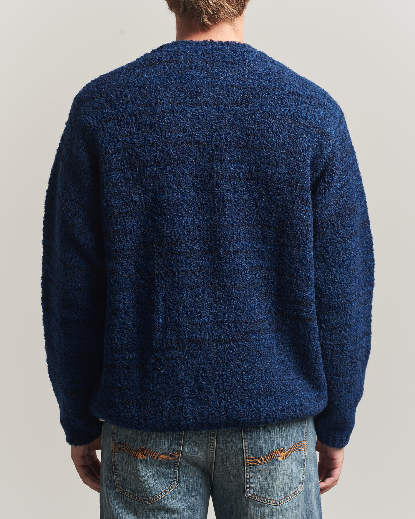 Herre | Trøjer | Nudie Jeans | Gurra Bouclé Knitted Sweater Blue Multi