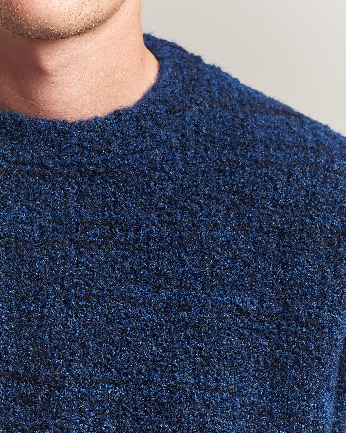 Herre | Trøjer | Nudie Jeans | Gurra Bouclé Knitted Sweater Blue Multi