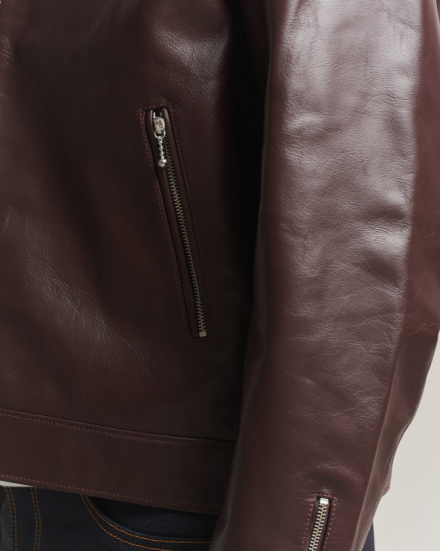 Herre | Jakker | Nudie Jeans | Eddy Rider Leather Jacket Burgundy Brown